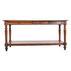 French 19th Century Solid Oak Drapery Table