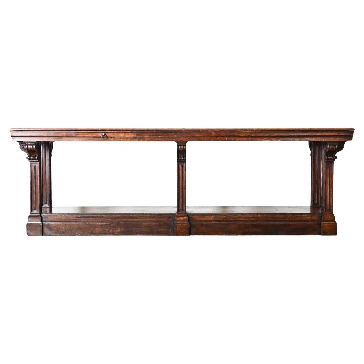 French 19th Century Solid Oak Drapery Table