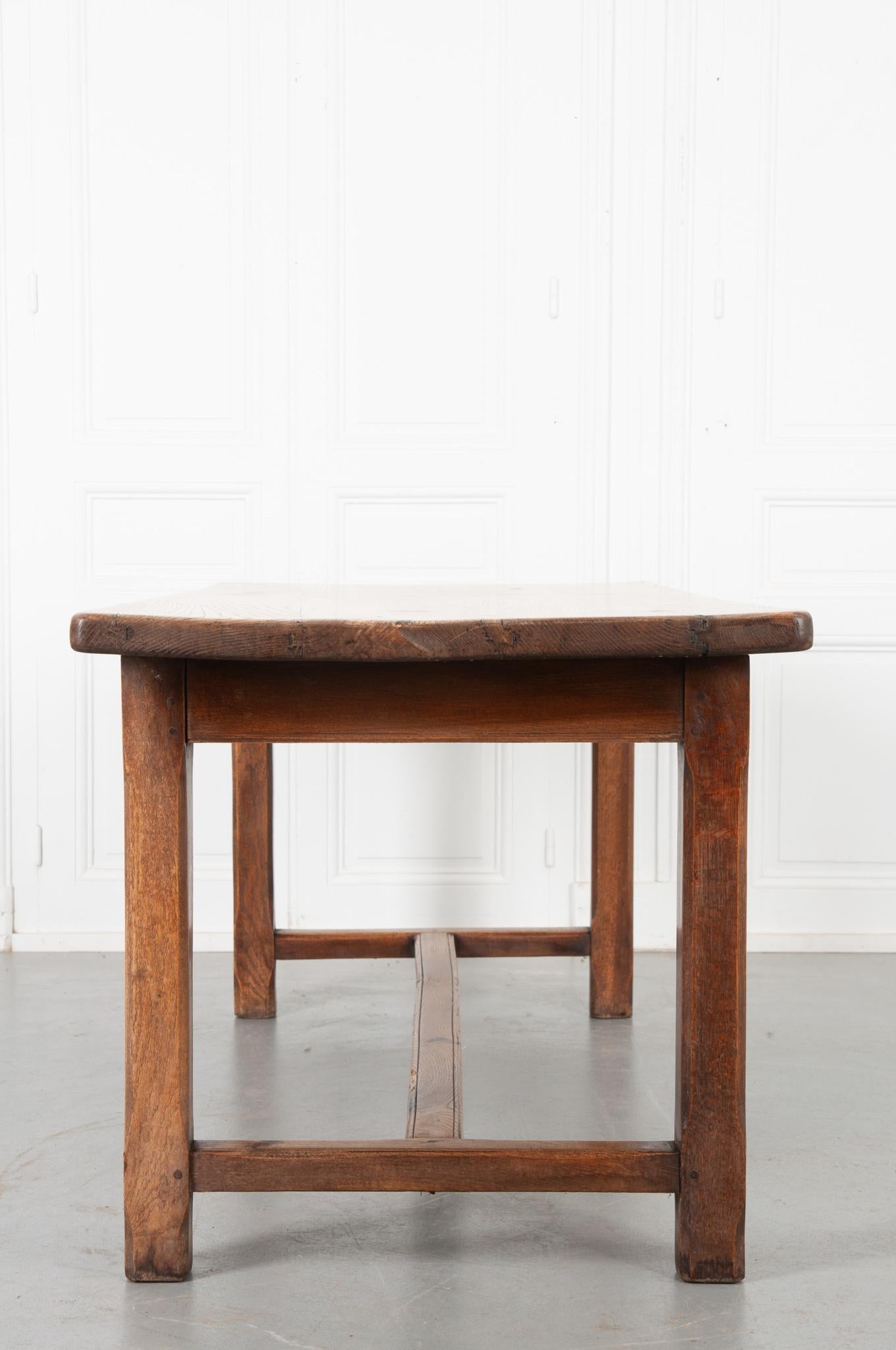 French, 19th Century Solid Oak Farm Table 4