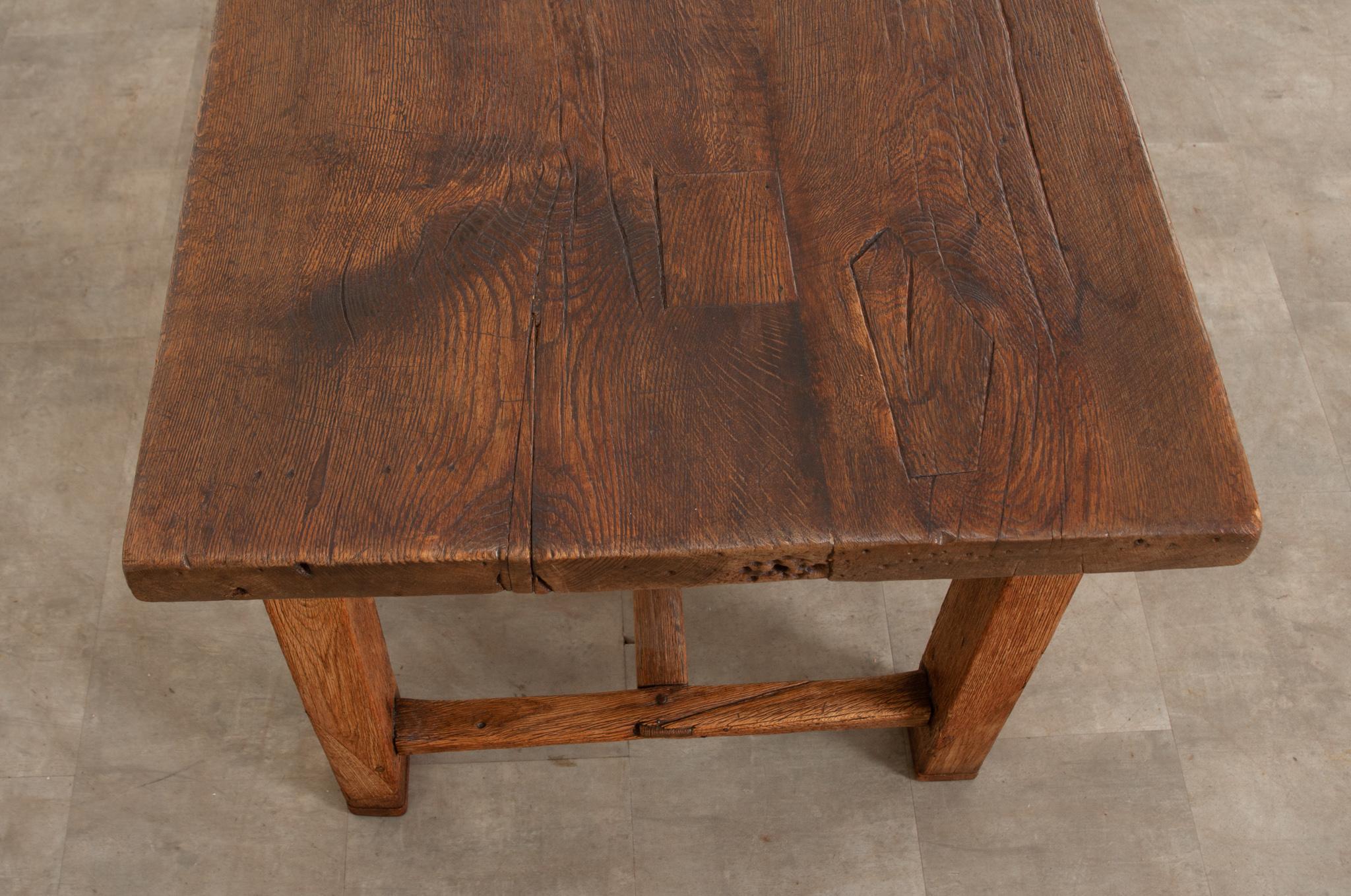 French 19th Century Solid Oak Farm Table For Sale 5