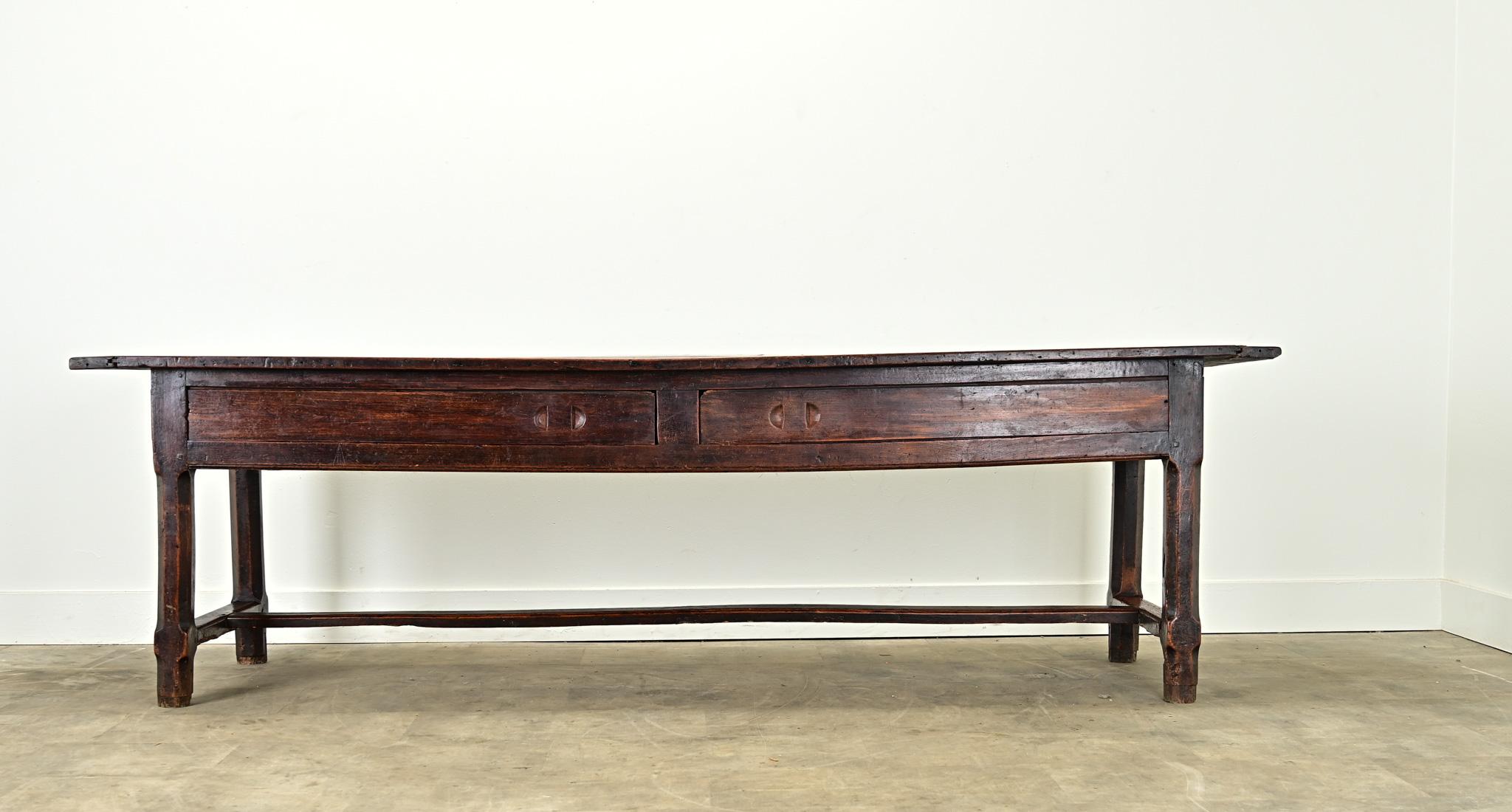 Mesa de granja francesa de roble macizo del siglo XIX en venta 8