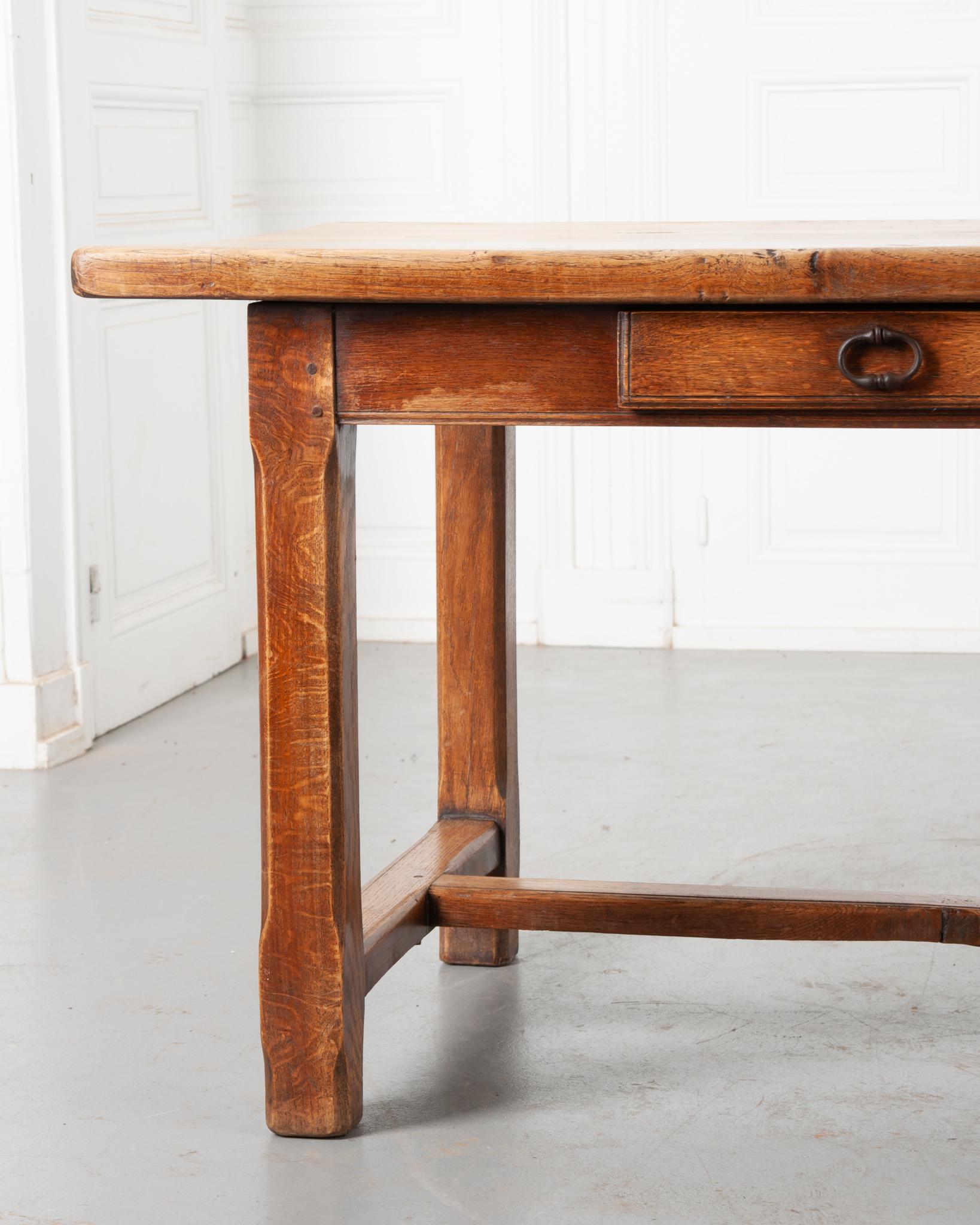 Rustic French, 19th Century Solid Oak Farm Table