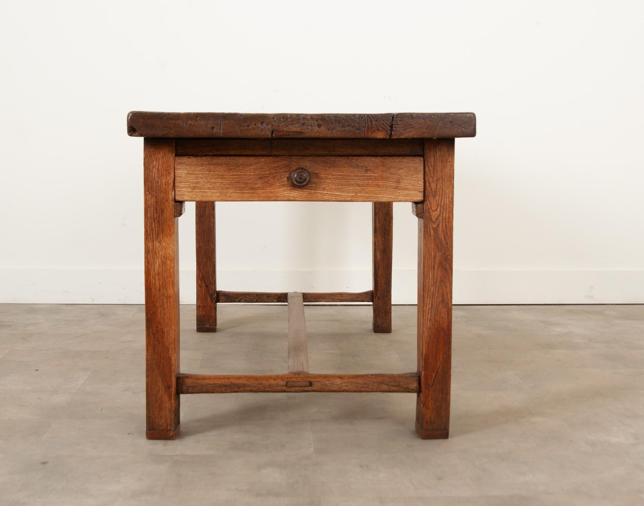 Other French 19th Century Solid Oak Farm Table For Sale