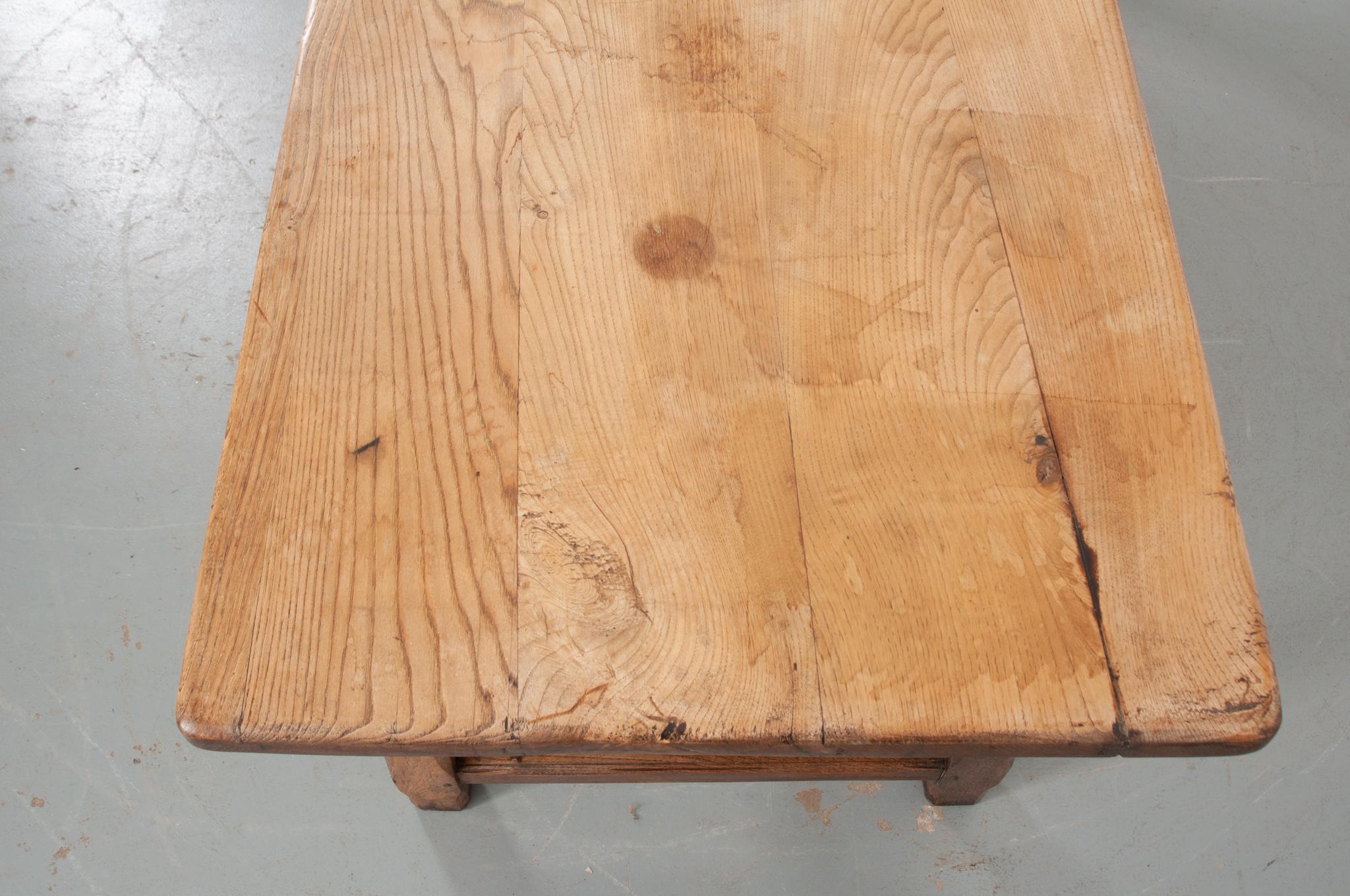 French, 19th Century Solid Oak Farm Table 1