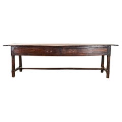 Antique French 19th Century Solid Oak Farm Table