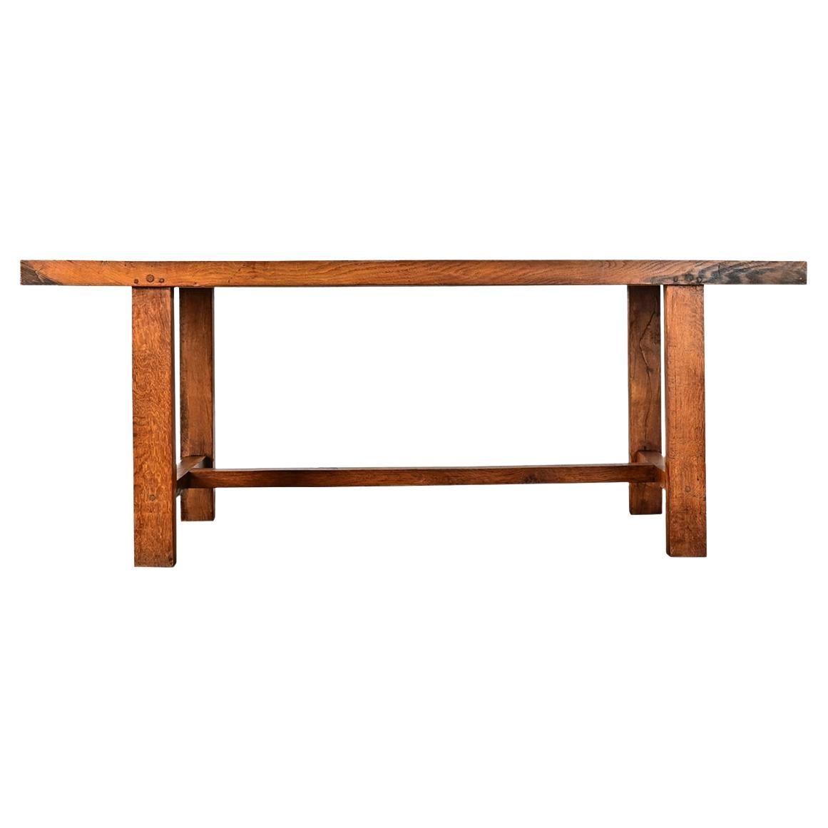 French 19th Century Solid Oak Farm Table
