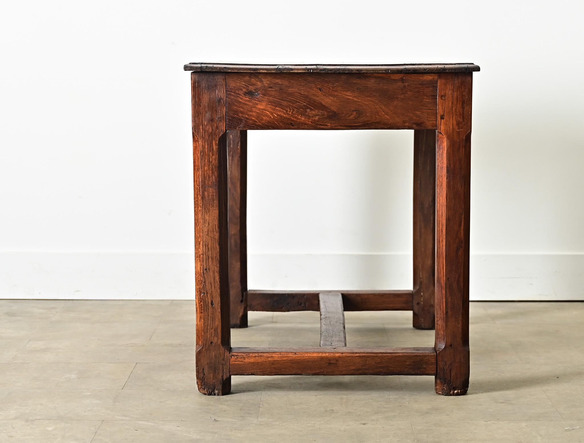 French 19th Century Solid Oak Petite Farm Table For Sale 4