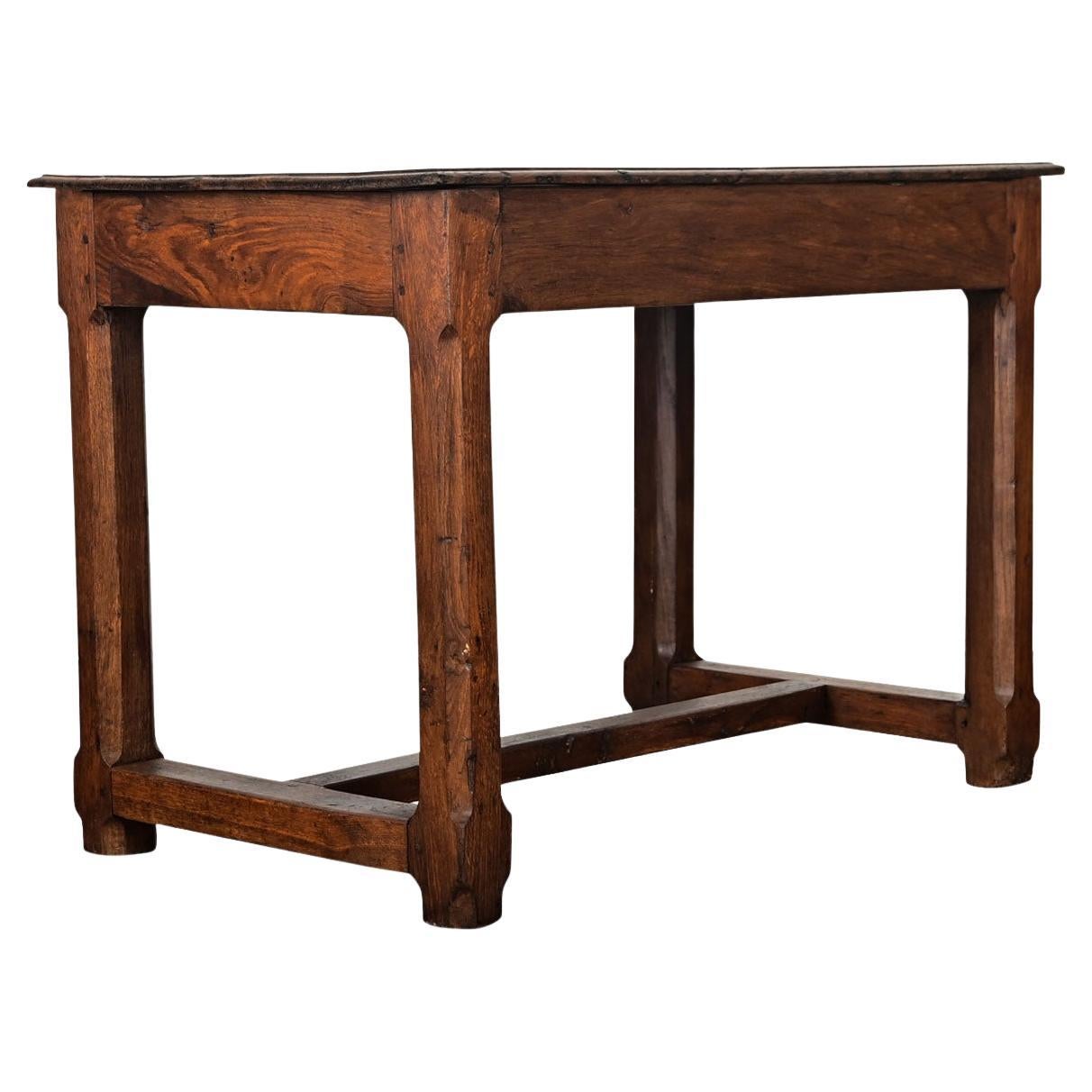 French 19th Century Solid Oak Petite Farm Table For Sale