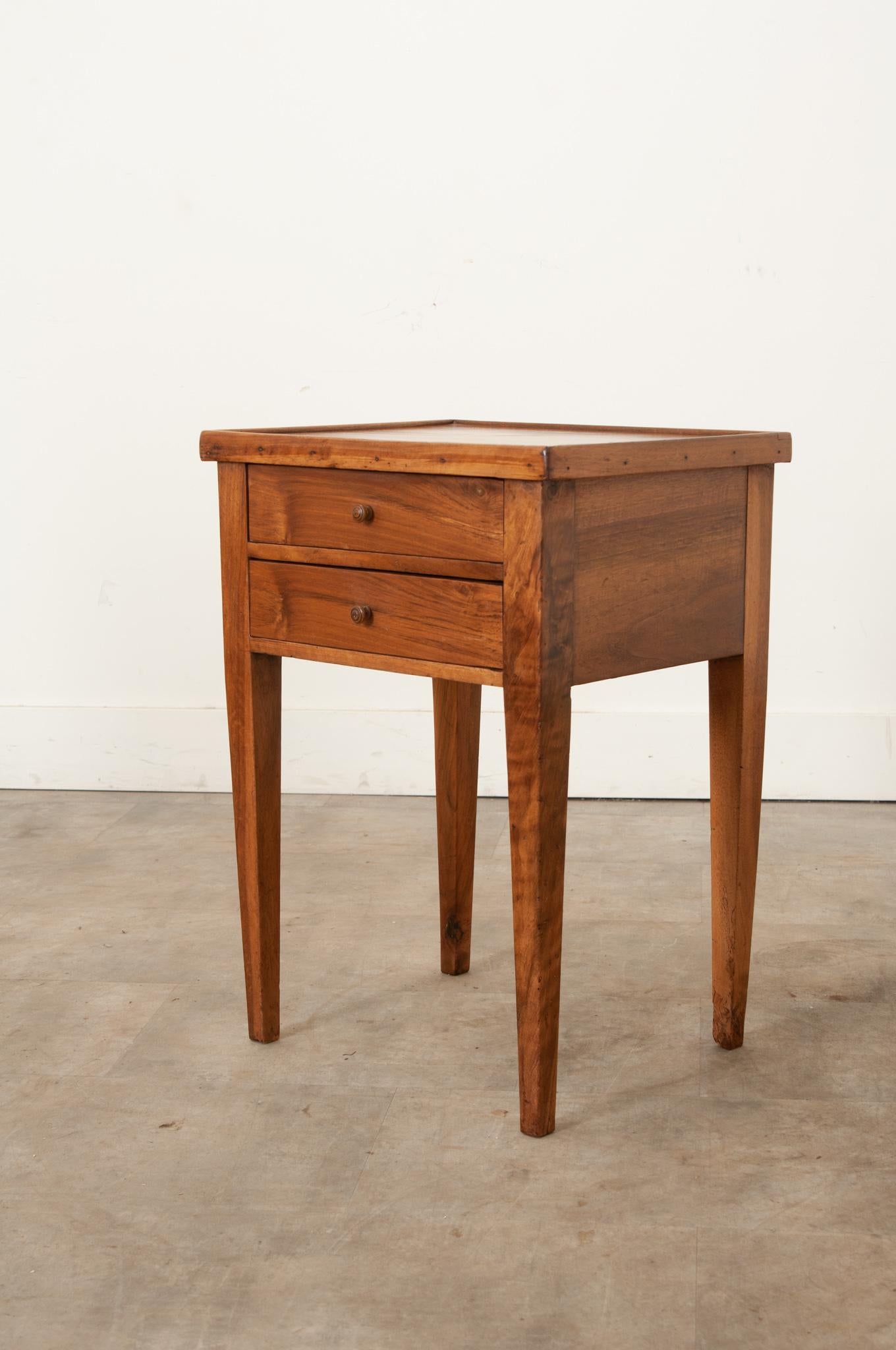 French 19th Century Solid Walnut Bedside Table For Sale 5