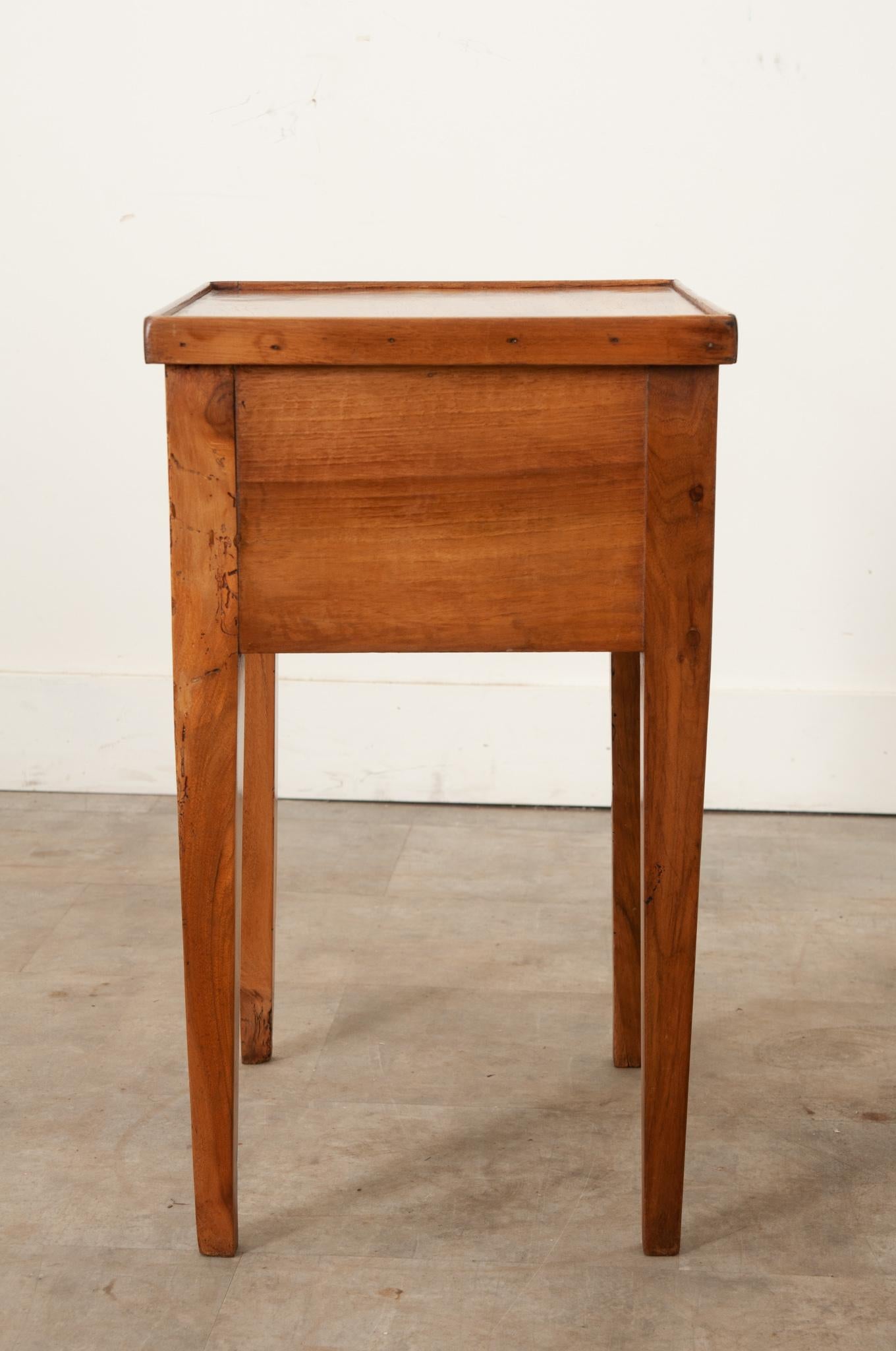 French 19th Century Solid Walnut Bedside Table For Sale 2