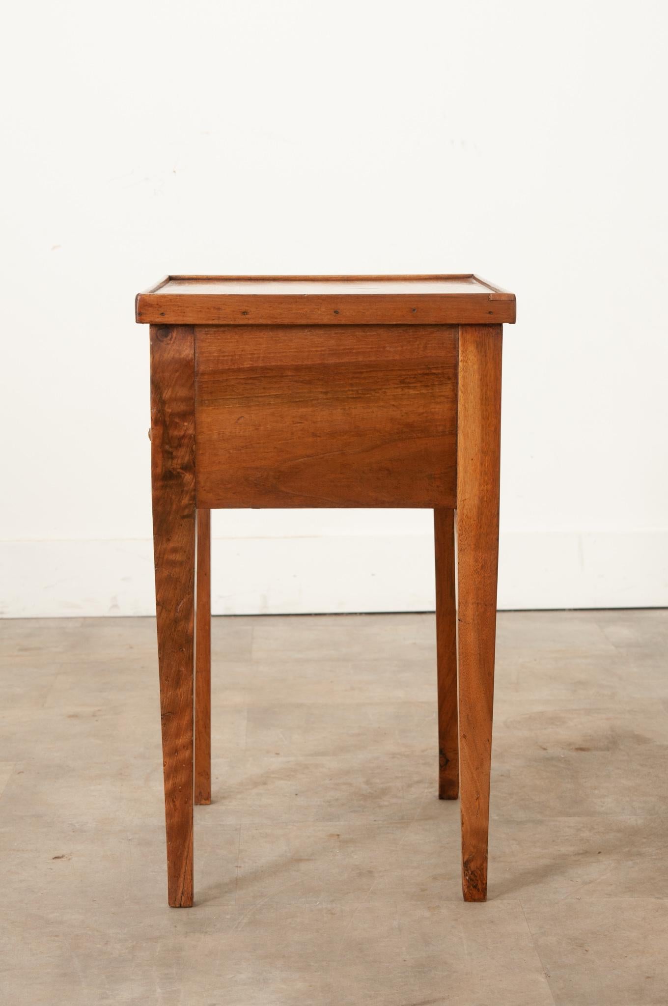 French 19th Century Solid Walnut Bedside Table For Sale 4