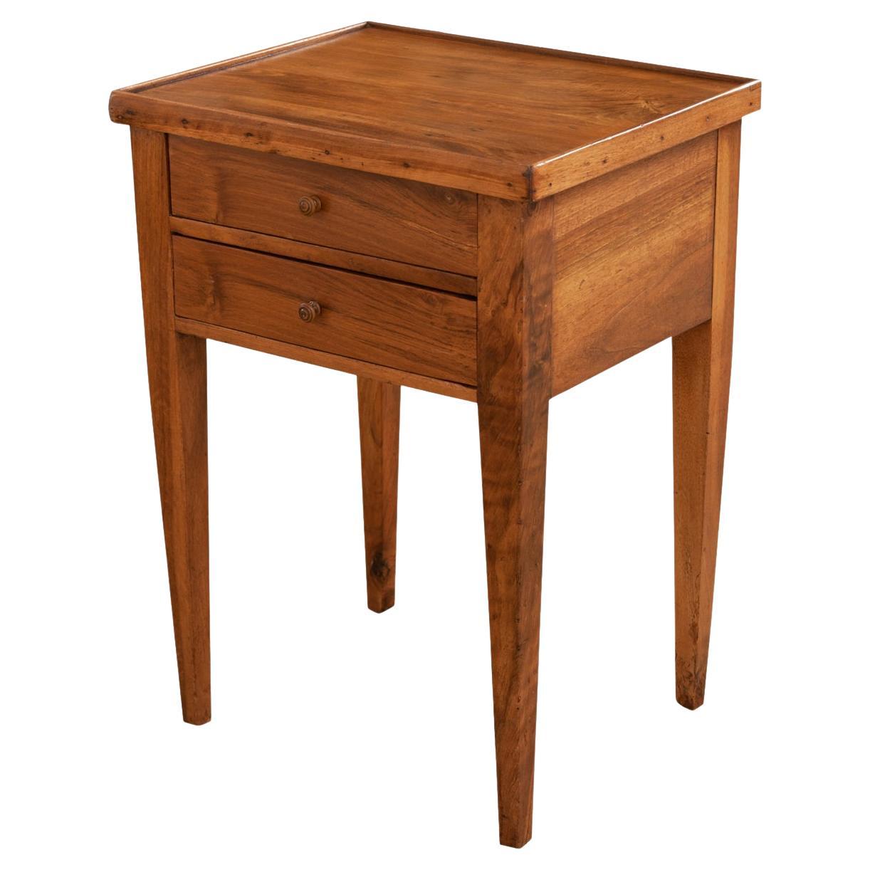 French 19th Century Solid Walnut Bedside Table For Sale