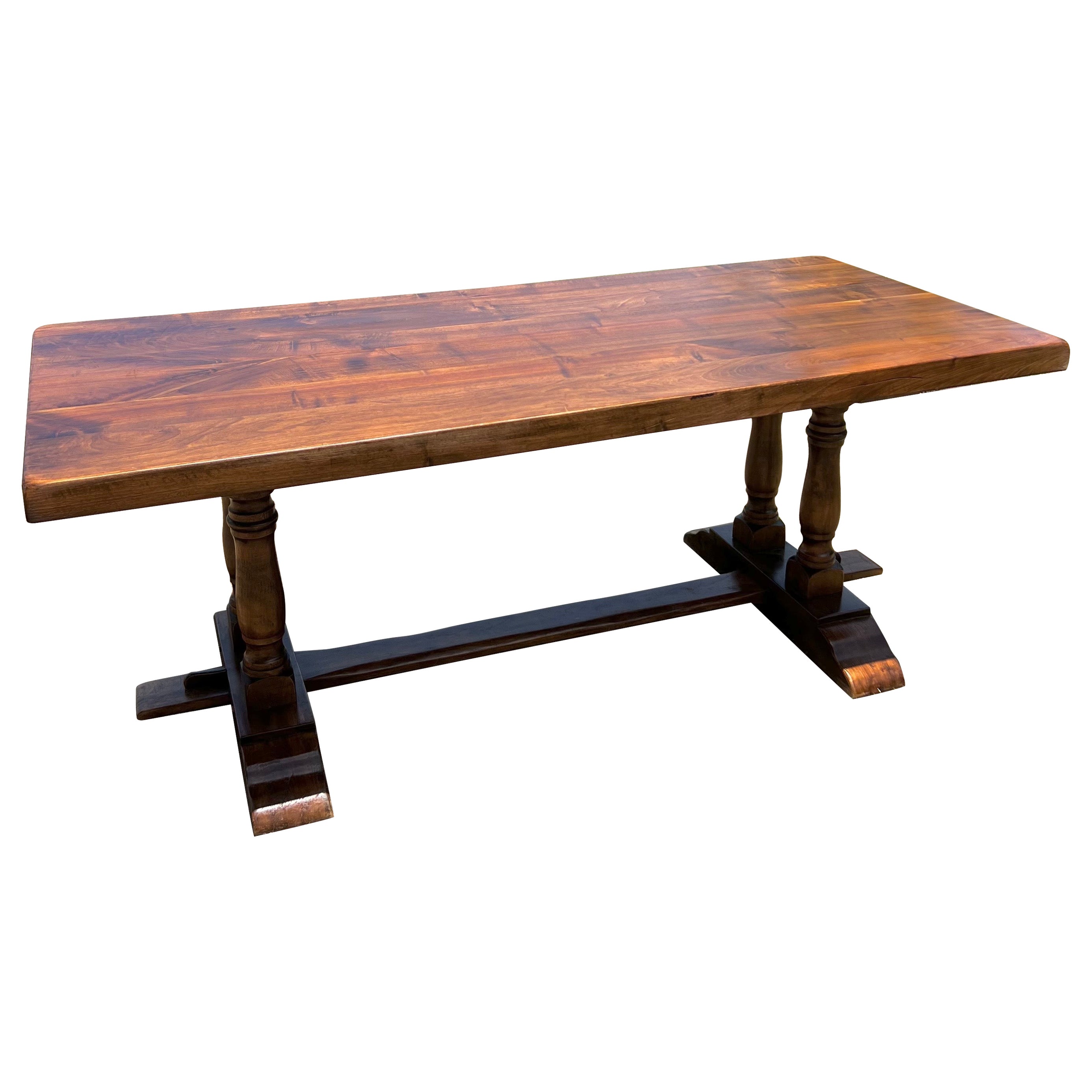 French 19th Century Solid Walnut Country Table / Farm Table