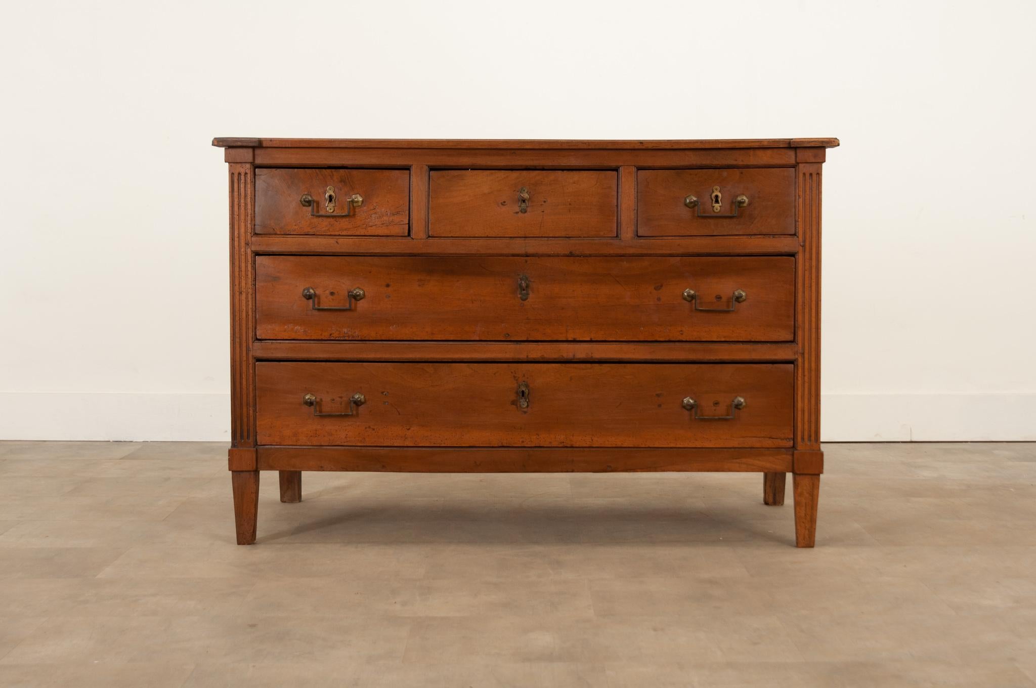 French 19th Century Solid Walnut Directoire Commode 4