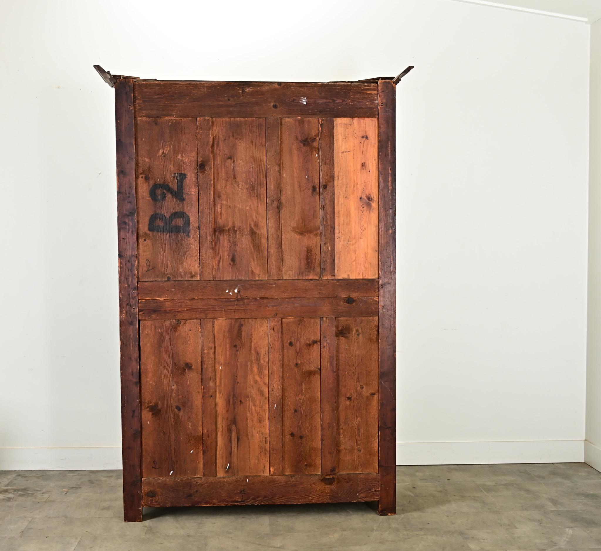 French 19th Century Solid Walnut Empire Armoire 6