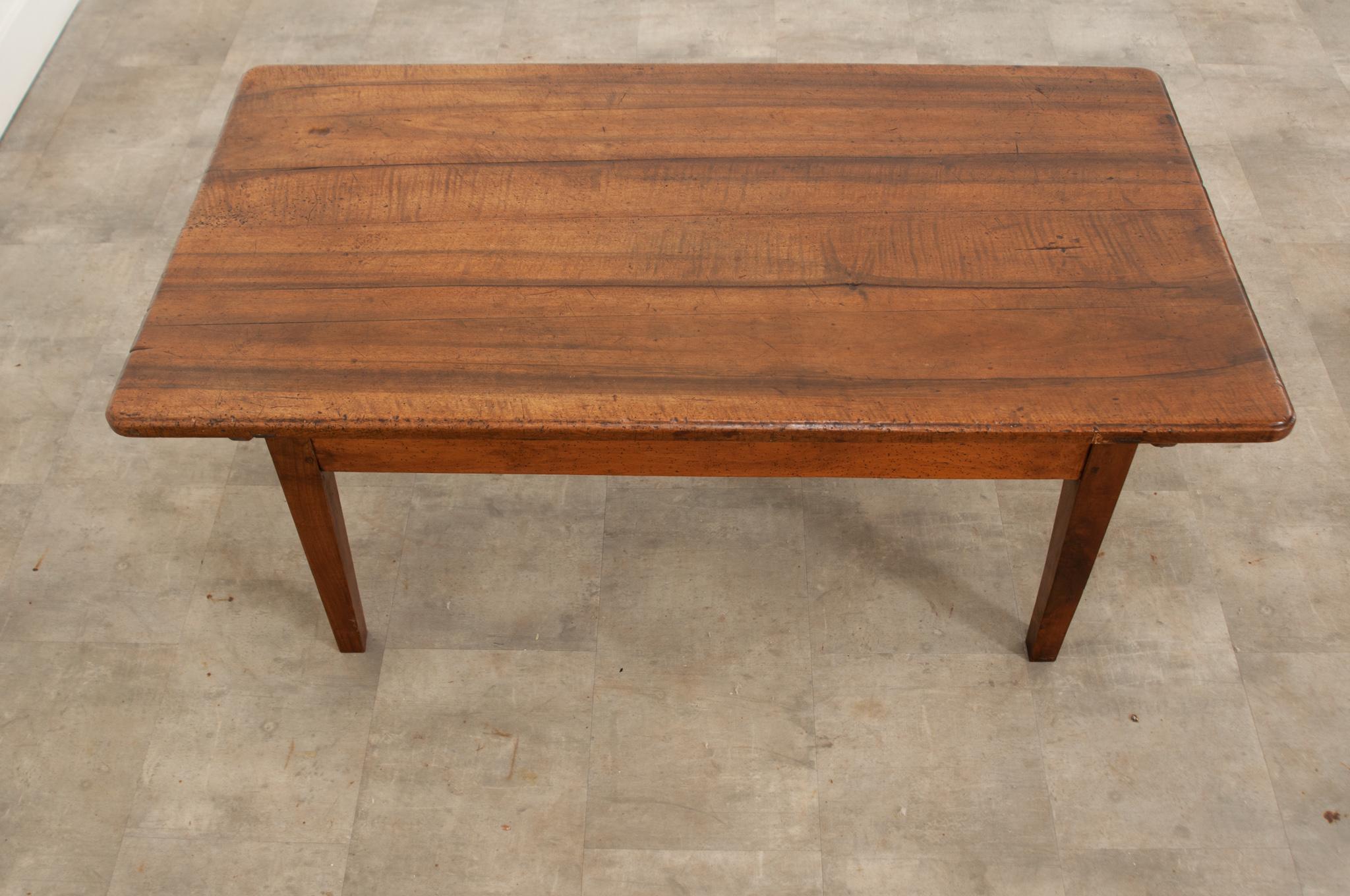 Wood French 19th Century Solid Walnut Petrin Coffee Table For Sale