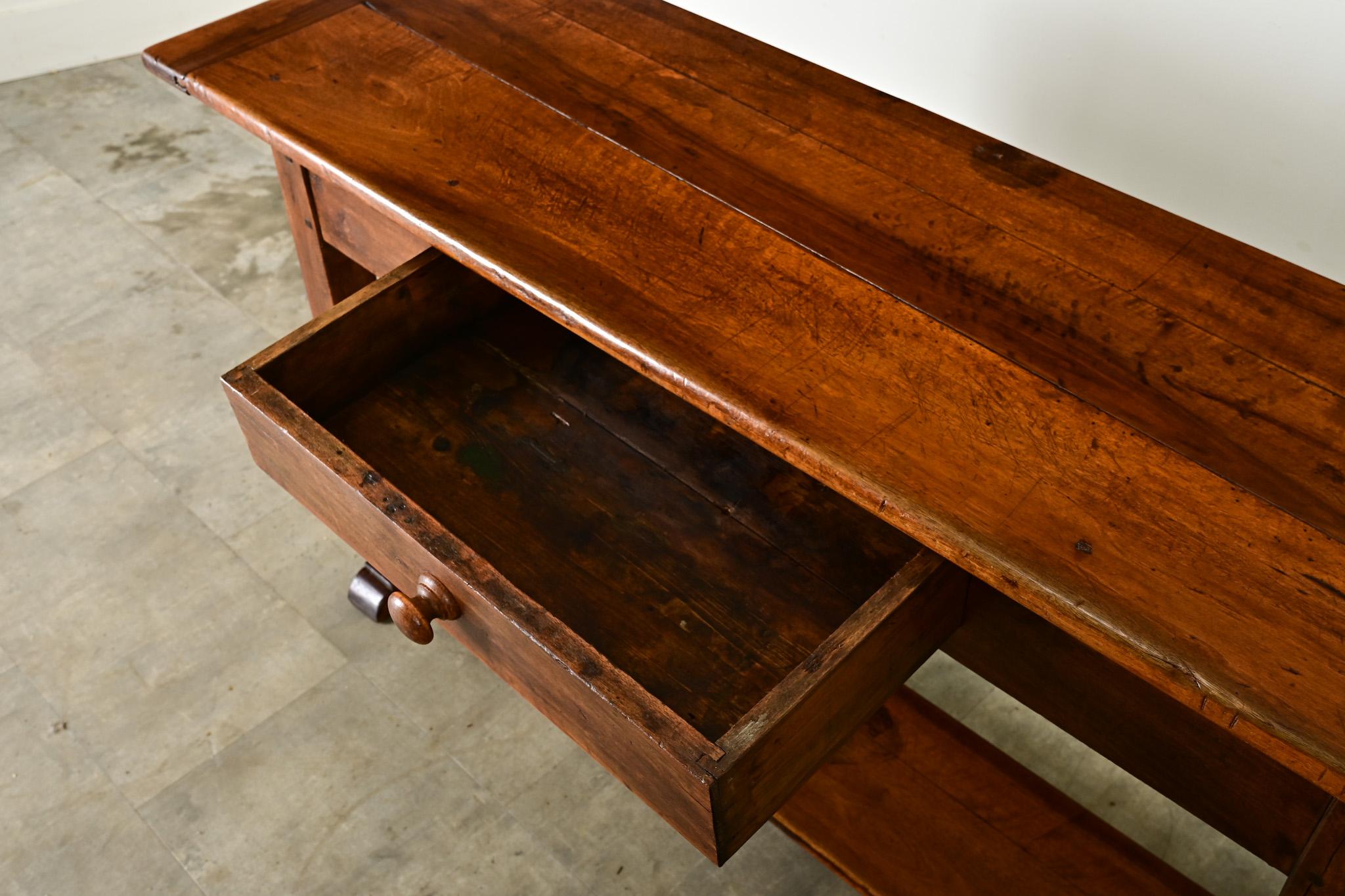 French 19th Century Solid Walnut Server 1