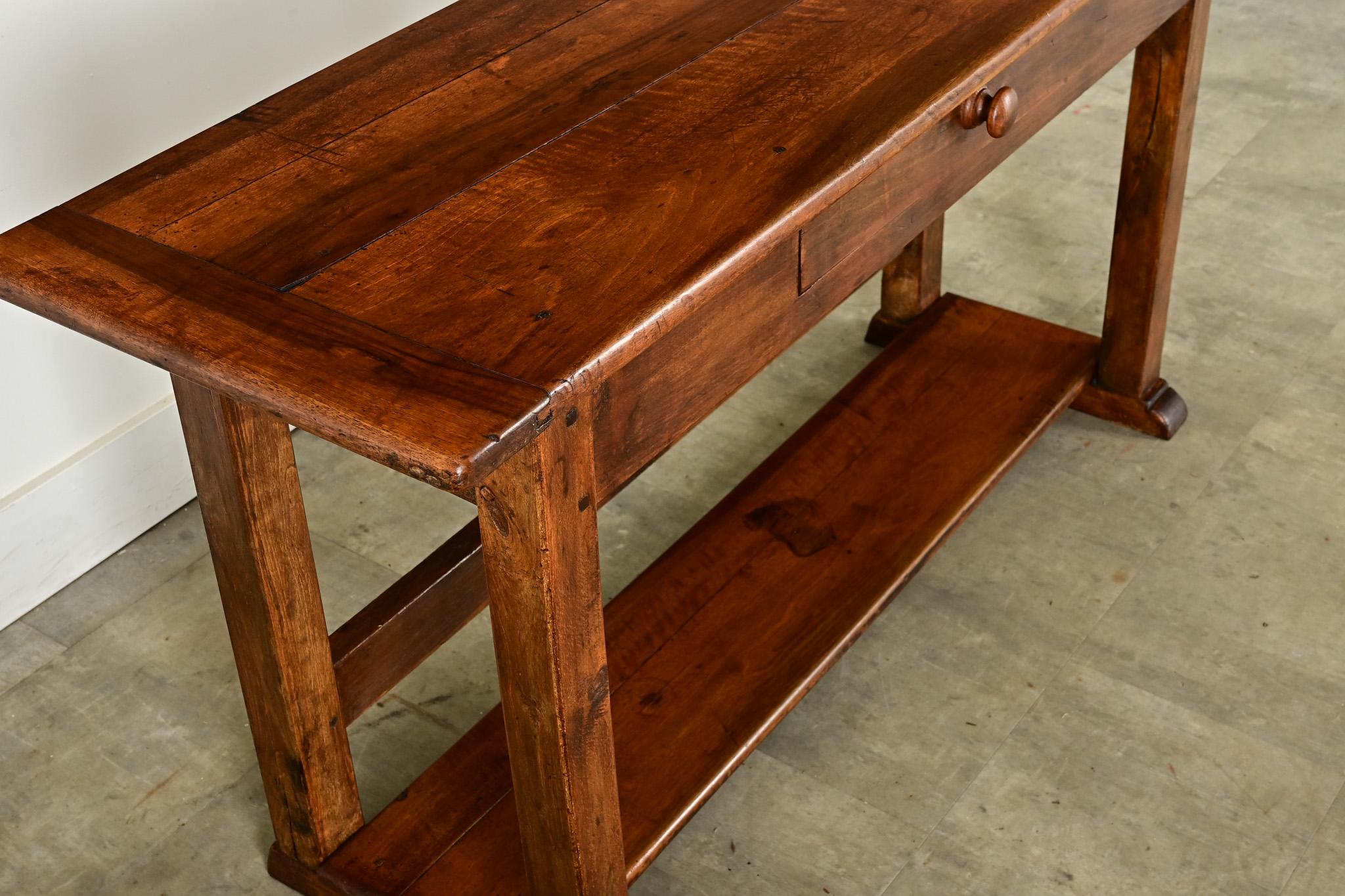 French 19th Century Solid Walnut Server 2