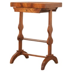 Antique French 19th Century Solid Walnut Side Table