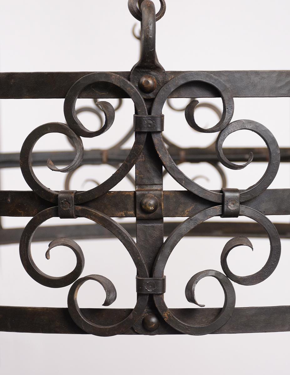 French 19th Century Spanish Colonial Style Forged Iron Chandelier 2