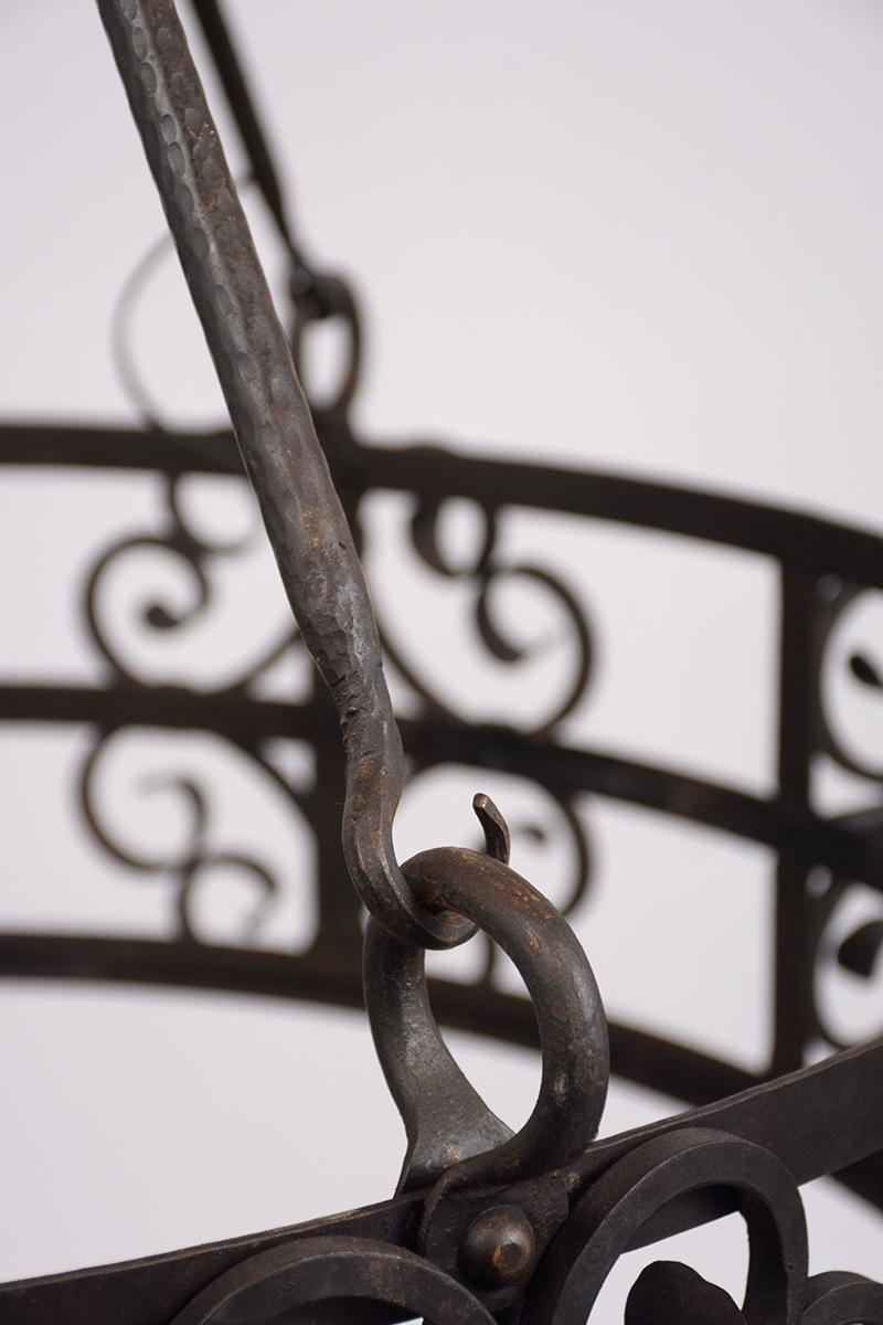 French 19th Century Spanish Colonial Style Forged Iron Chandelier (Schmiedeeisen)