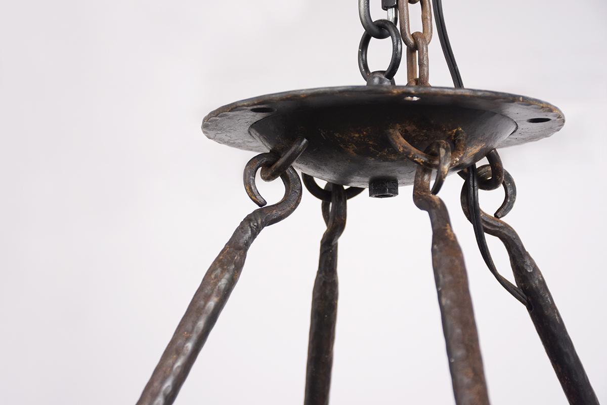 French 19th Century Spanish Colonial Style Forged Iron Chandelier 4