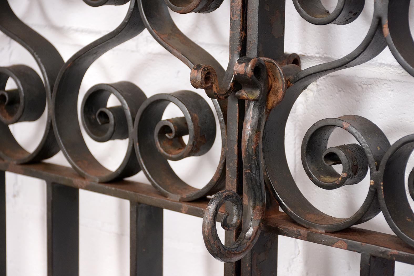Wrought Iron French 19th Century Spanish Style Forged Iron Gate Doors