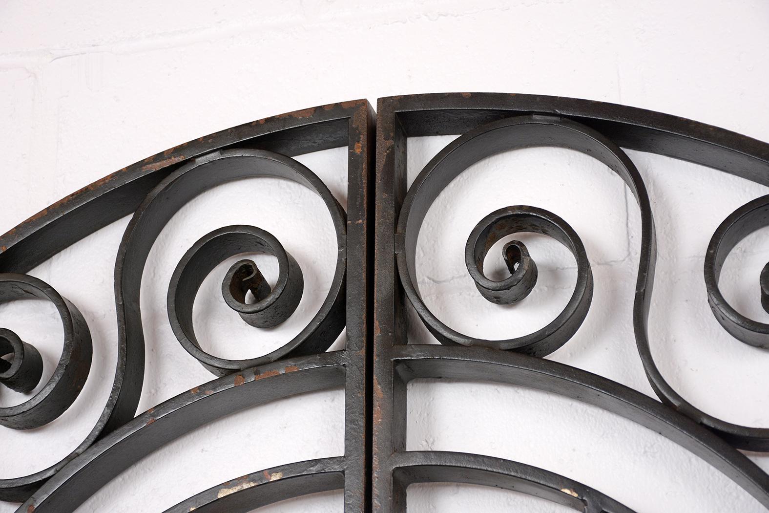 Hand-Painted French 19th Century Spanish Style Forged Iron Gate Doors
