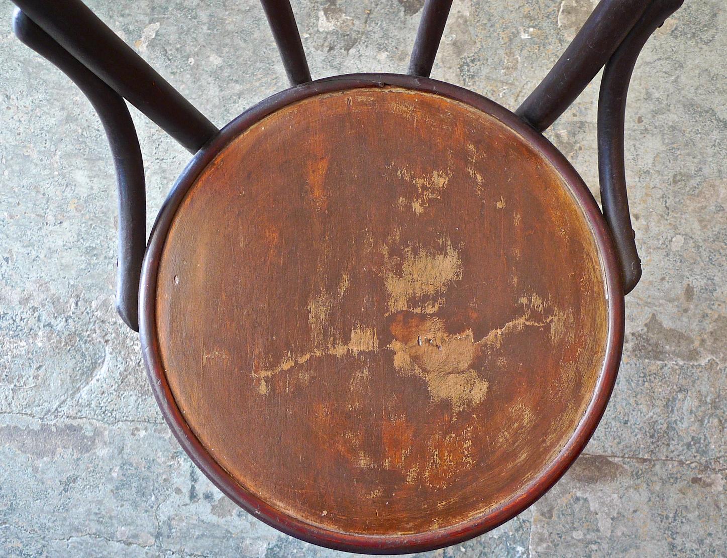 Beistellstuhl aus gebeiztem Bugholz aus dem 19. Jahrhundert im Angebot 1