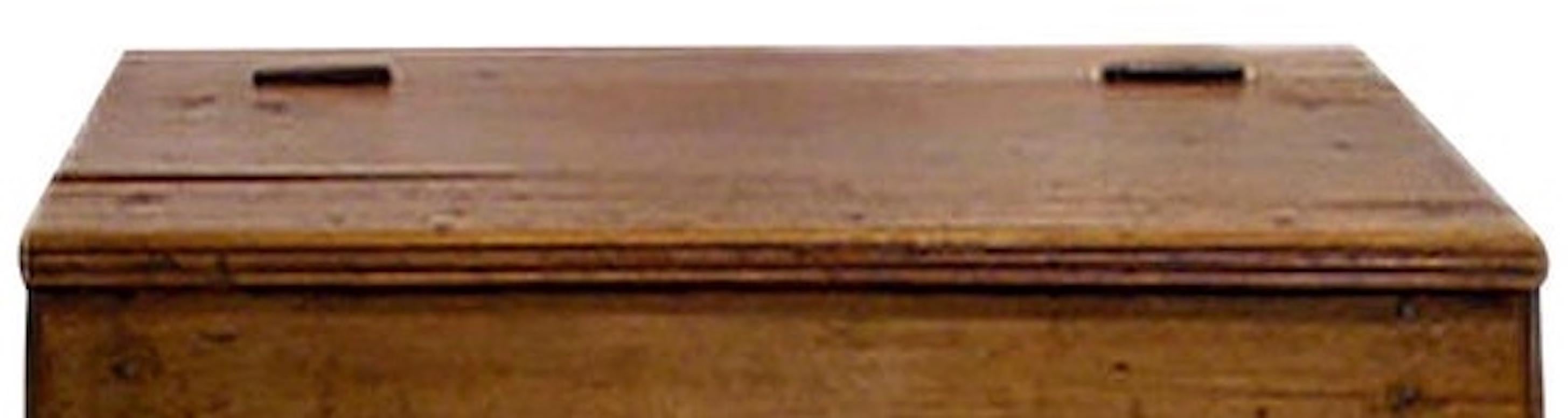 Tacheté Bac de rangement en pin teinté du 19ème siècle