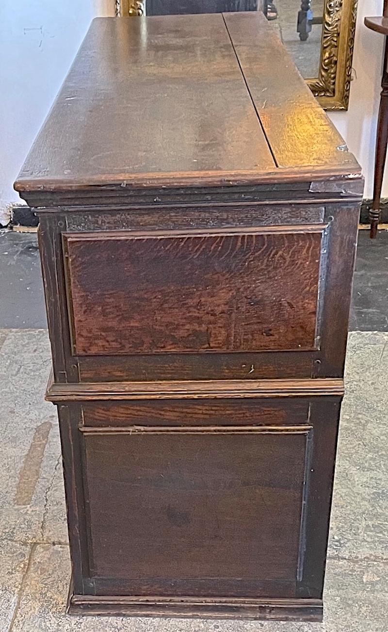 French 19th Century Stained Walnut Buffet with 2 Drawers and 2 Doors In Distressed Condition In Santa Monica, CA
