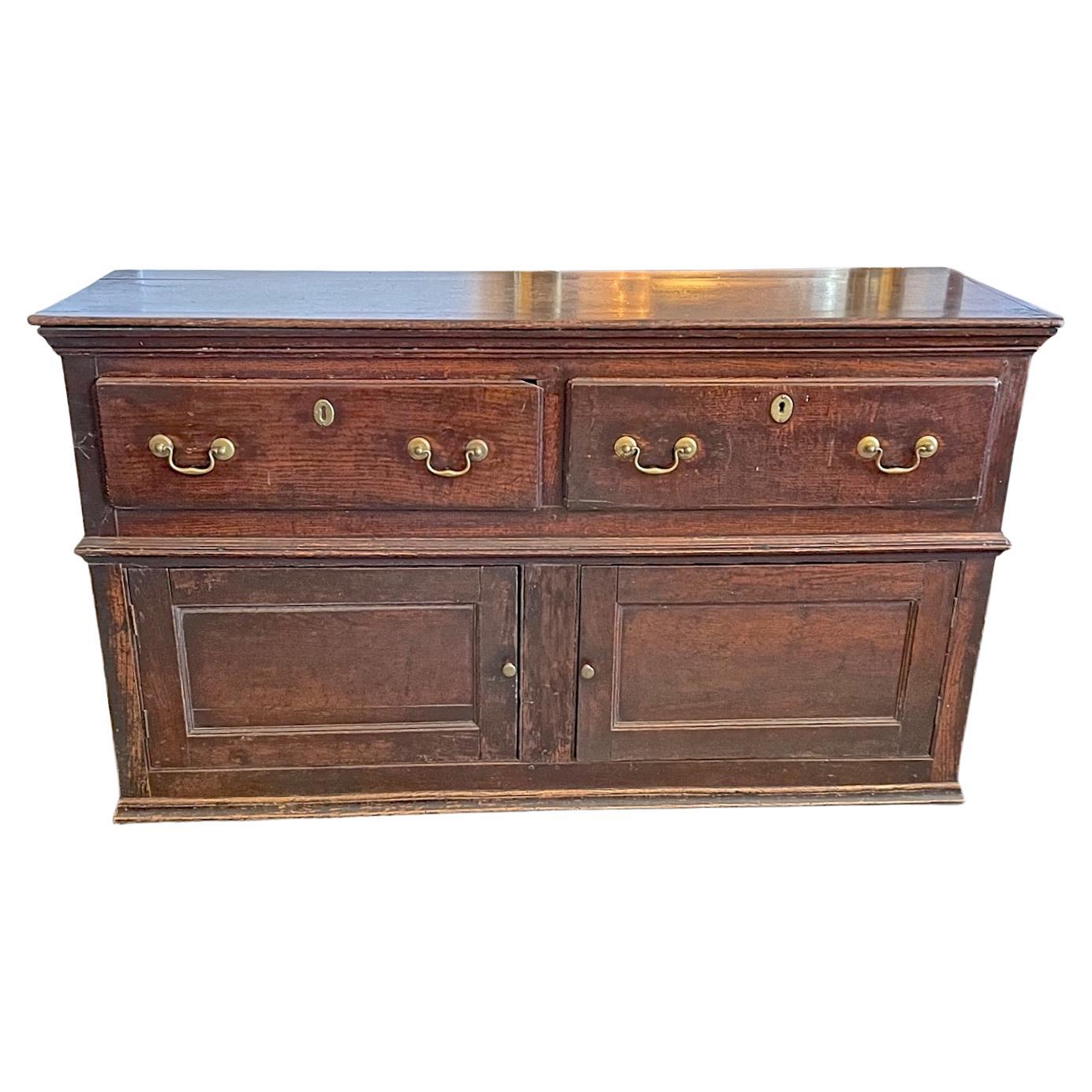 French 19th Century Stained Walnut Buffet with 2 Drawers and 2 Doors