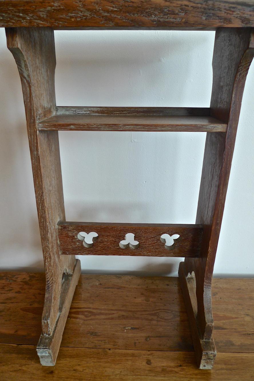 French 19th Century Stained Walnut Prayer Table In Distressed Condition In Santa Monica, CA