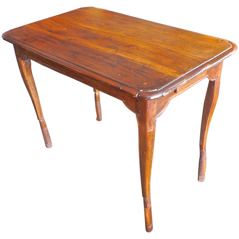 French 19th Century Stained Walnut Side Table Or Desk With Two Small French 19th Century Stained Walnut Side Table Or Desk With Two Small End Drawers For