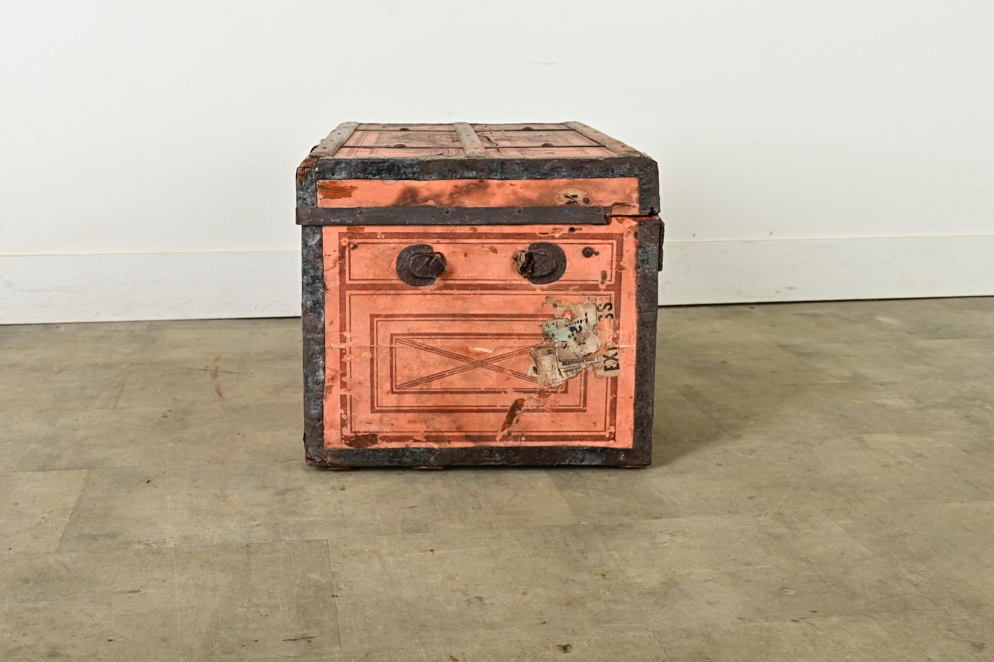 French 19th Century Steamer Trunk For Sale 4