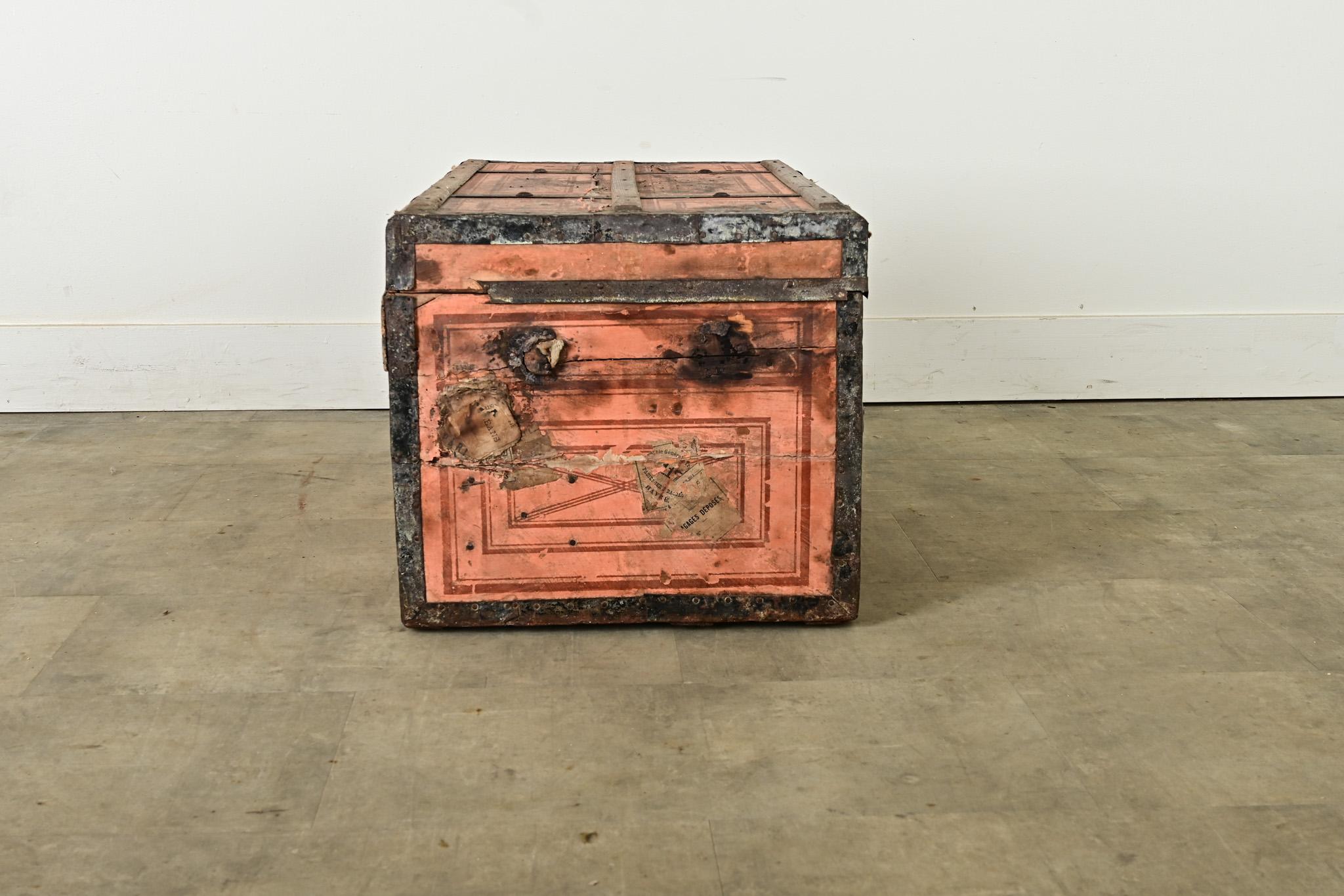 French 19th Century Steamer Trunk For Sale 2