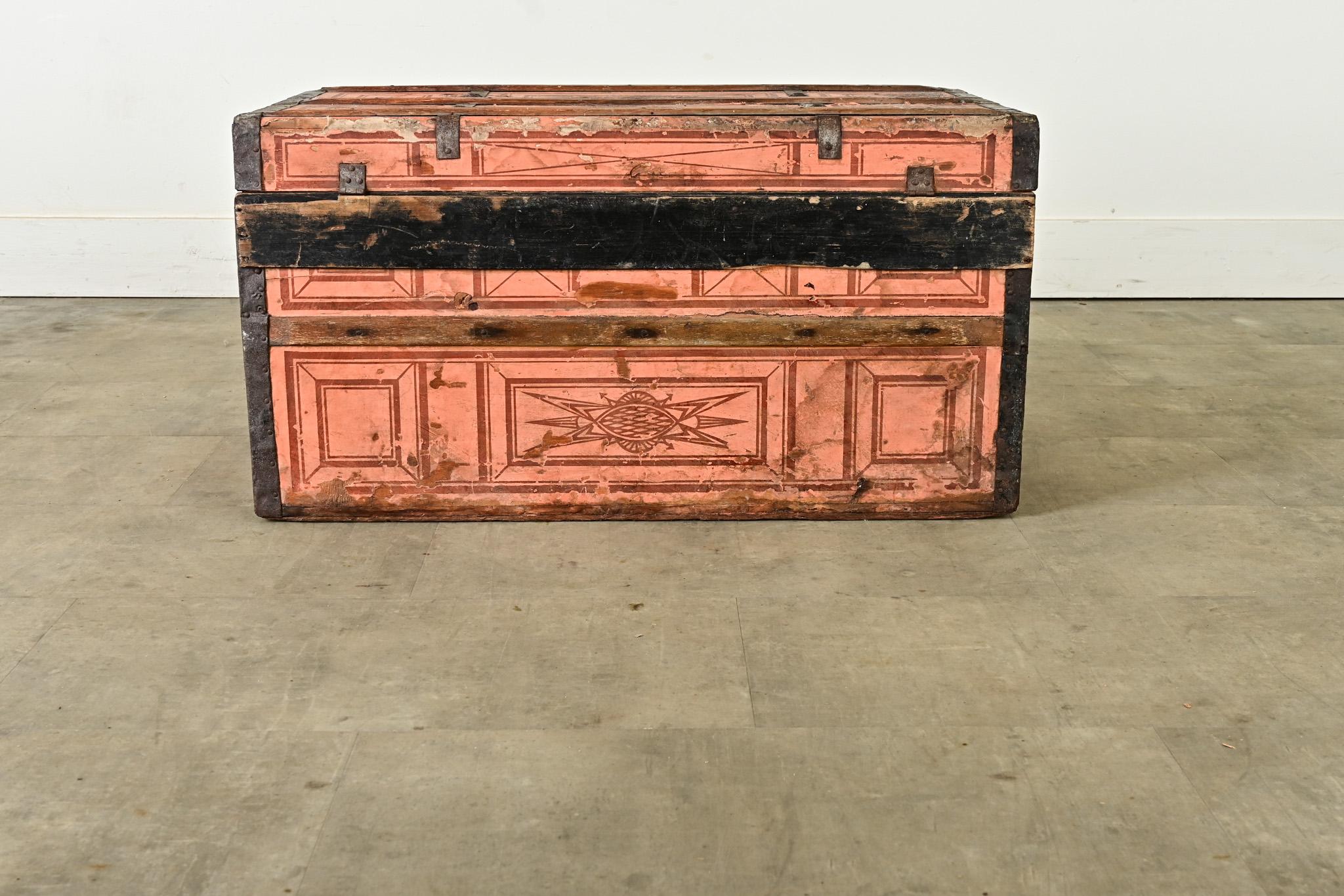 French 19th Century Steamer Trunk For Sale 3