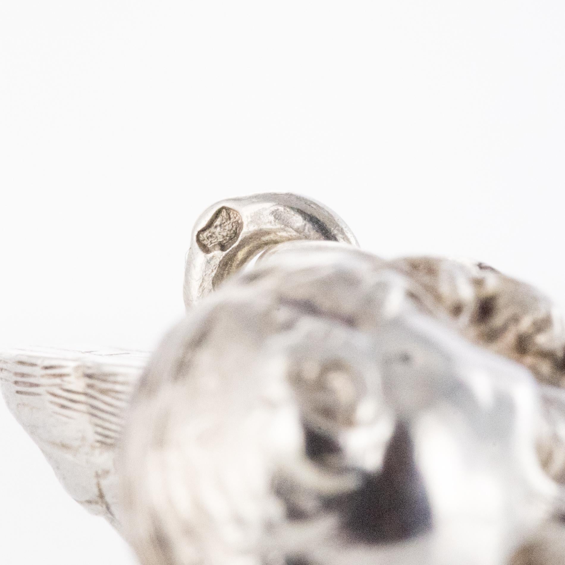 French 19th Century Sterling Silver Cherub Cufflinks For Sale 7