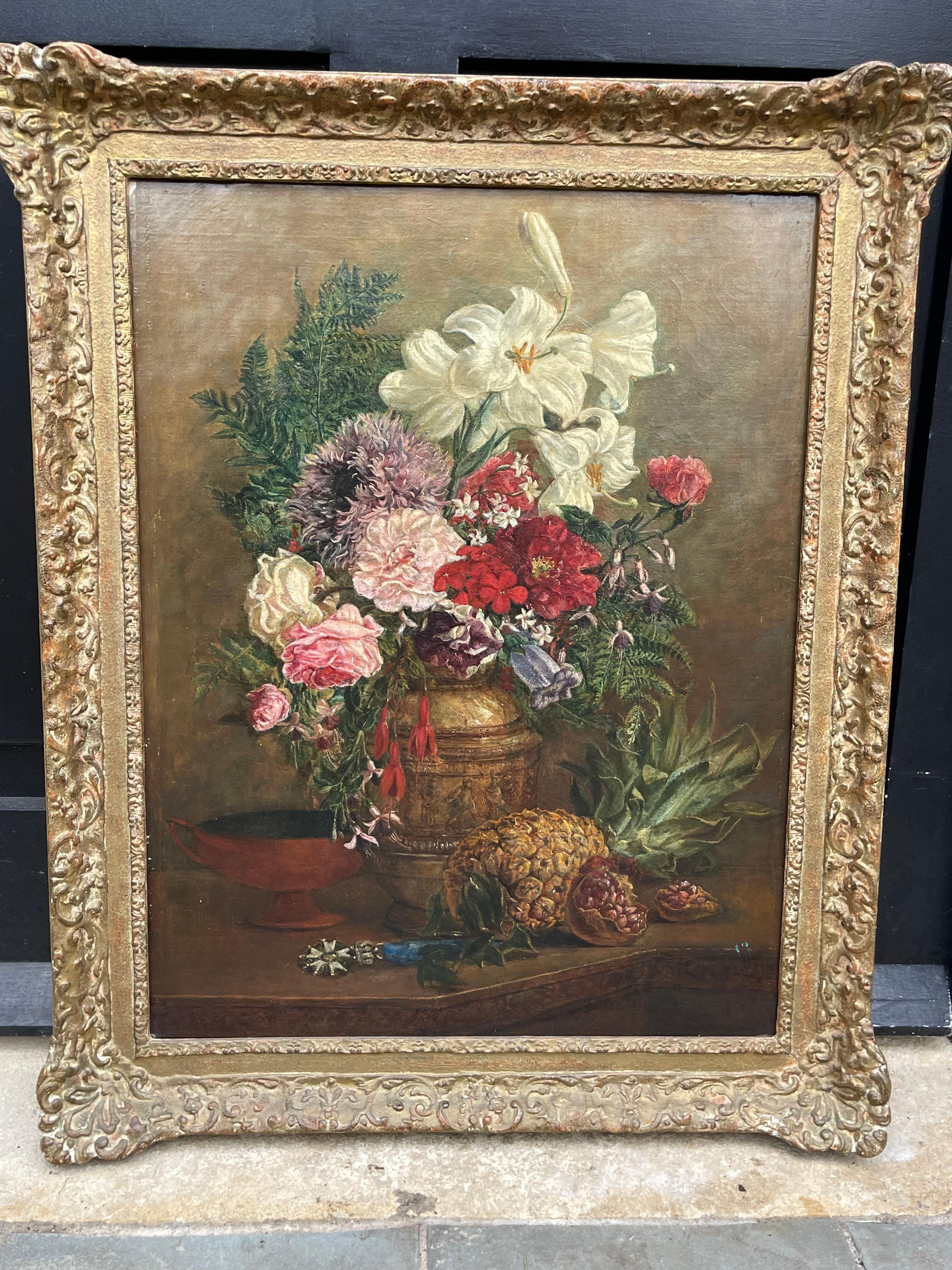 French 19th Century Still Life Oil on Canvas For Sale 8