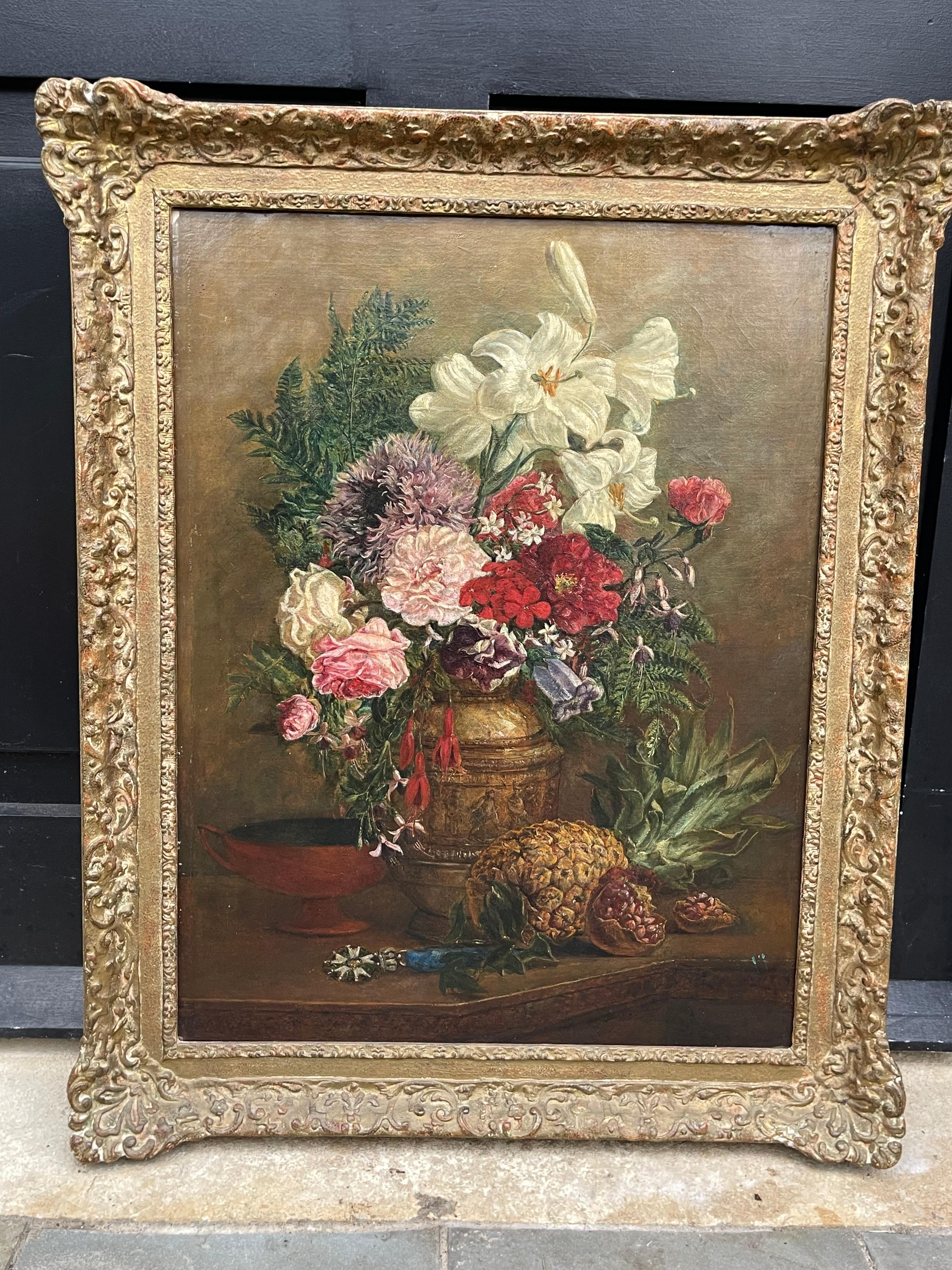 French 19th Century Still Life Oil on Canvas For Sale 10