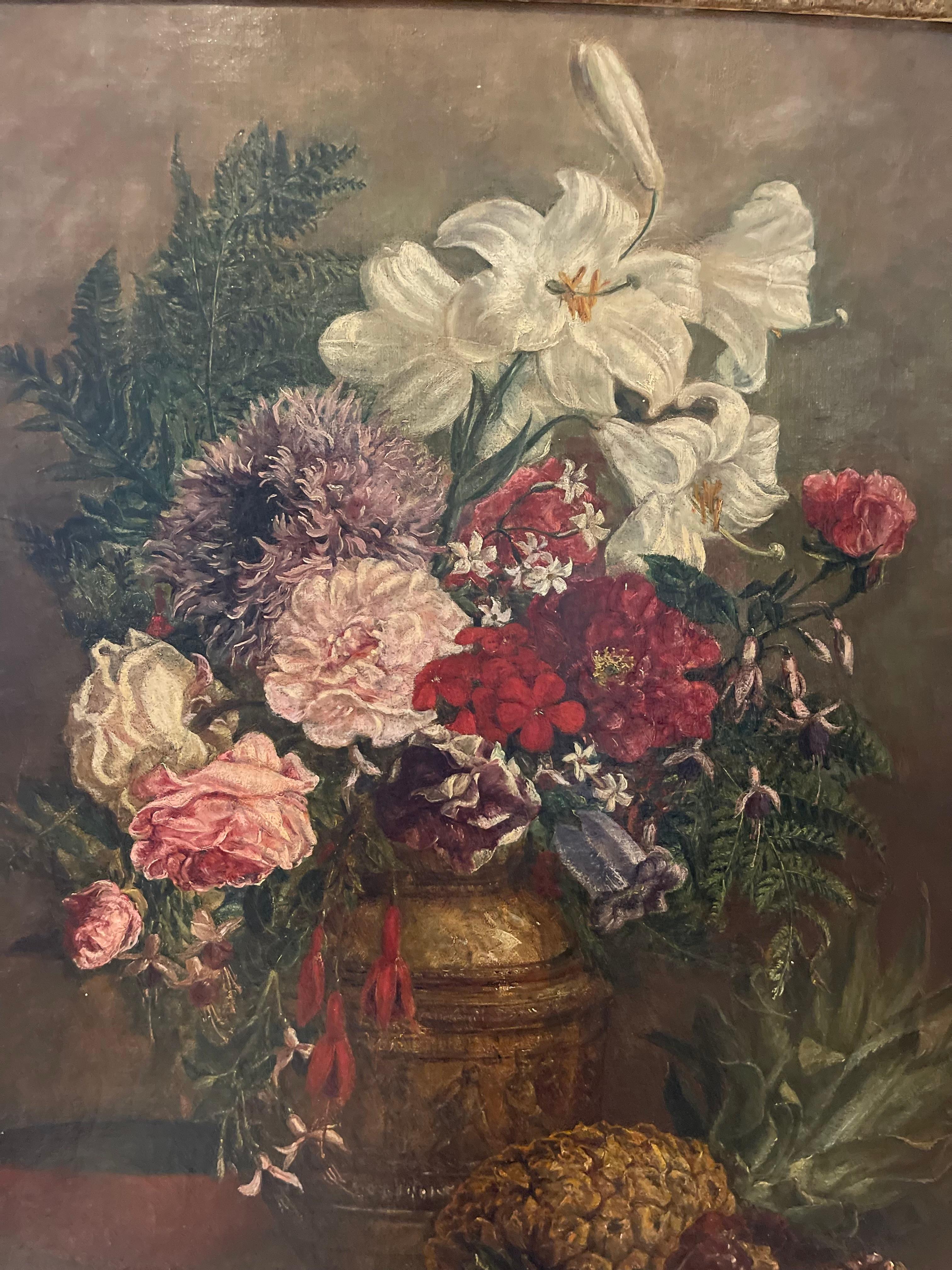 French 19th Century Still Life Oil on Canvas For Sale 1