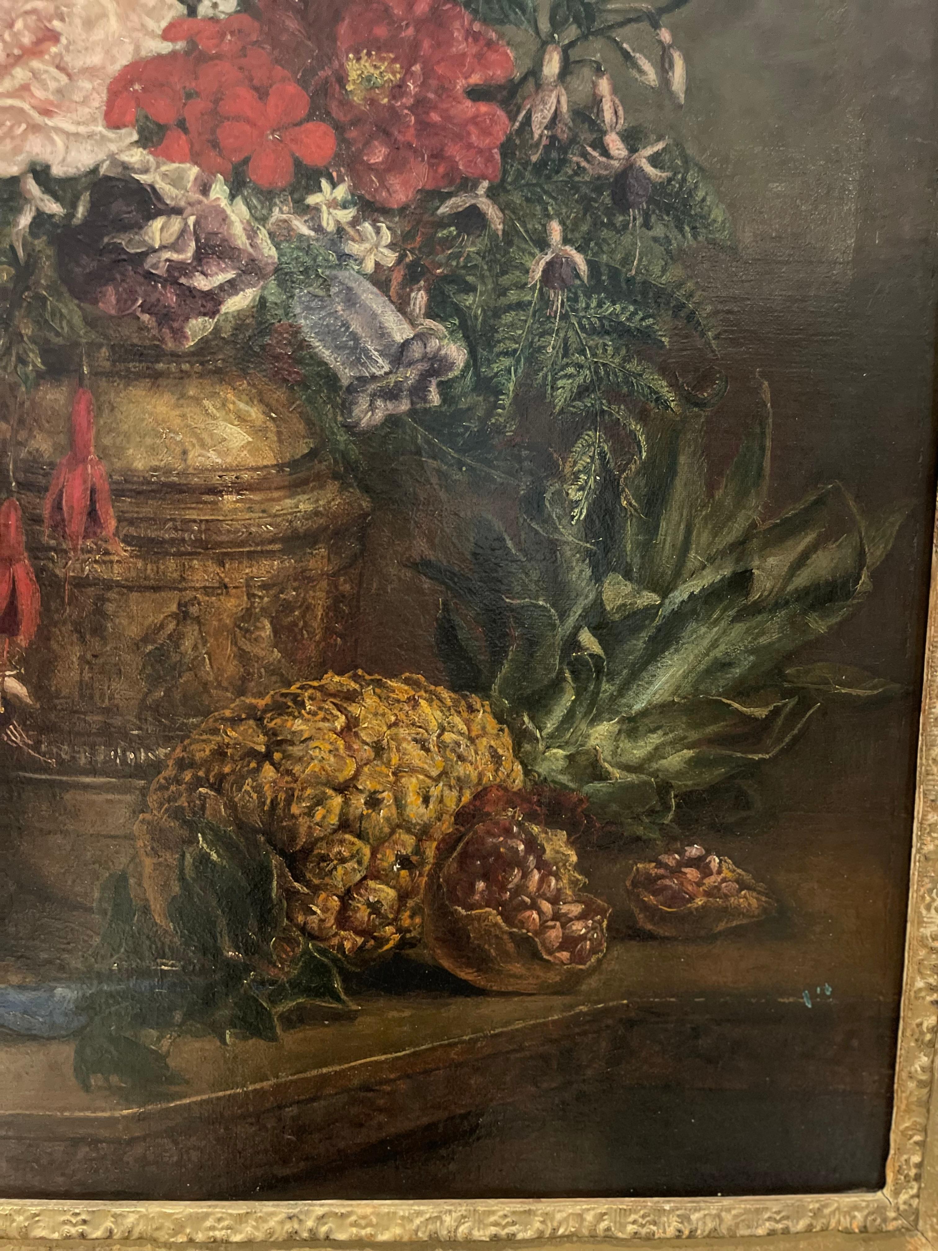 French 19th Century Still Life Oil on Canvas For Sale 2