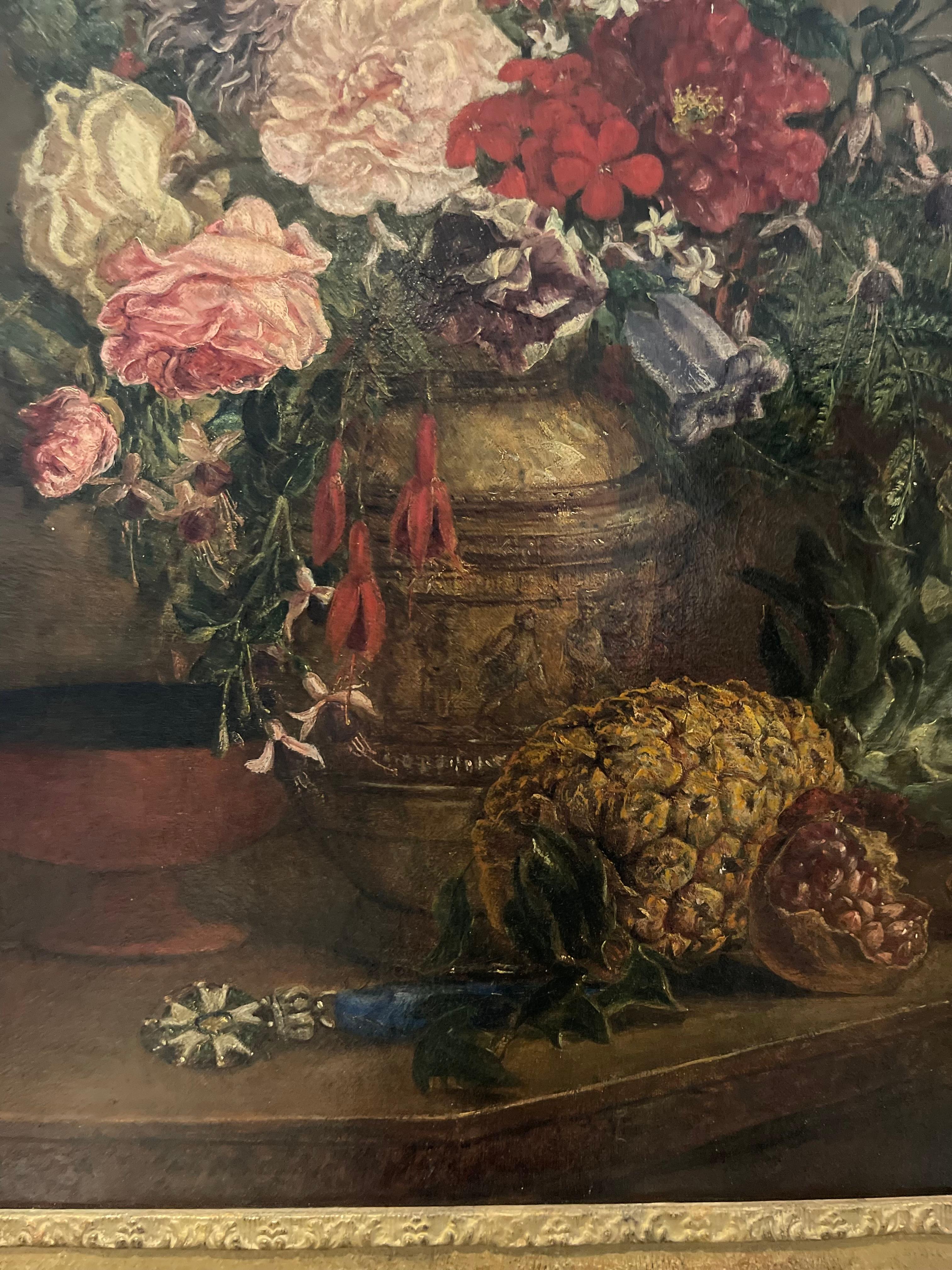 French 19th Century Still Life Oil on Canvas For Sale 3