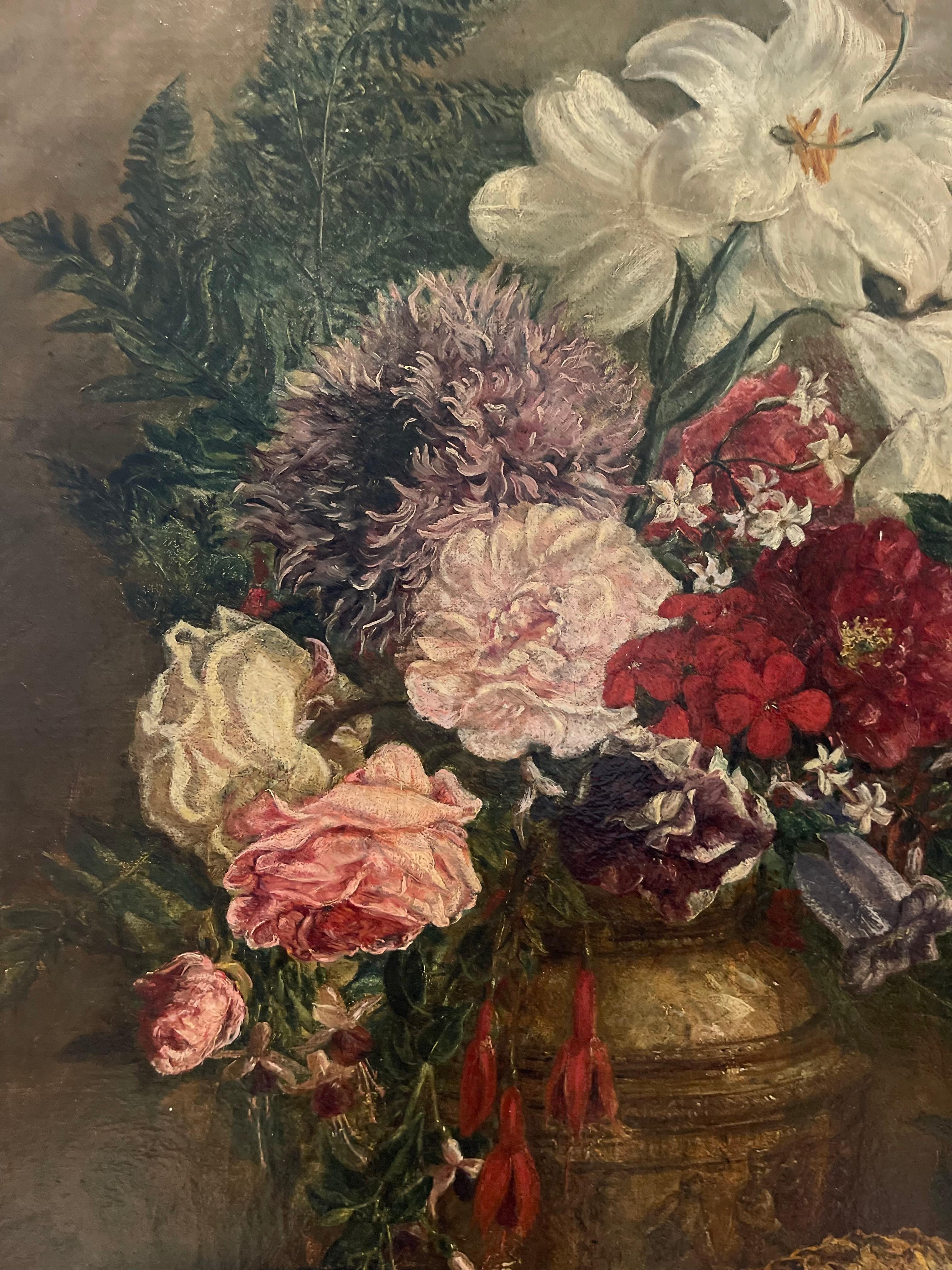 French 19th Century Still Life Oil on Canvas For Sale 5
