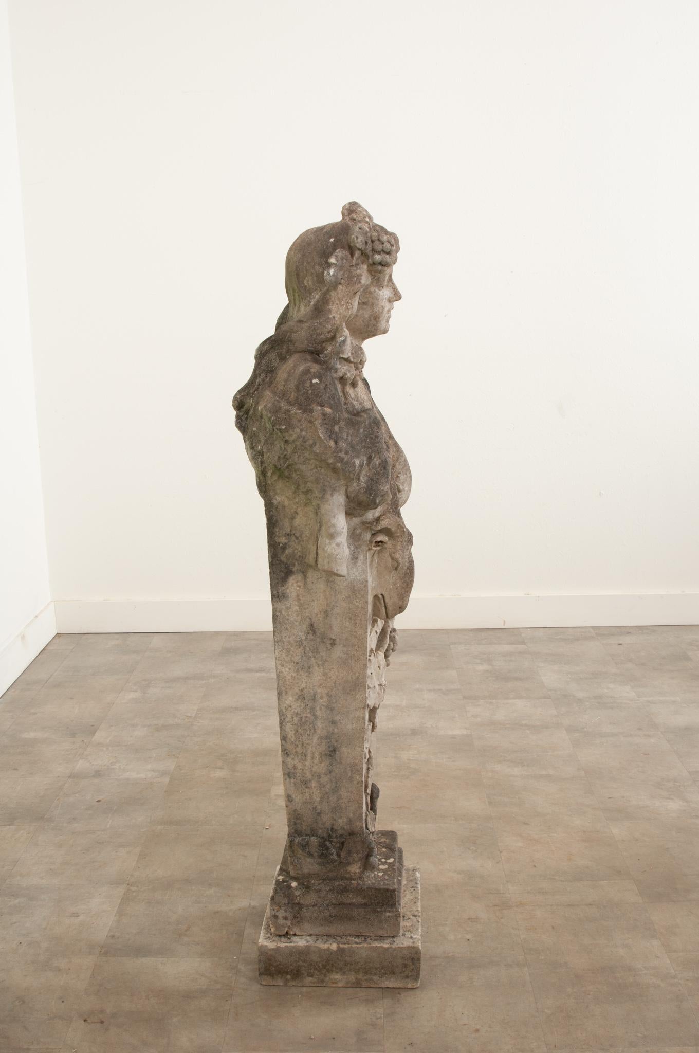 French 19th Century Stone Figurative Column For Sale 5