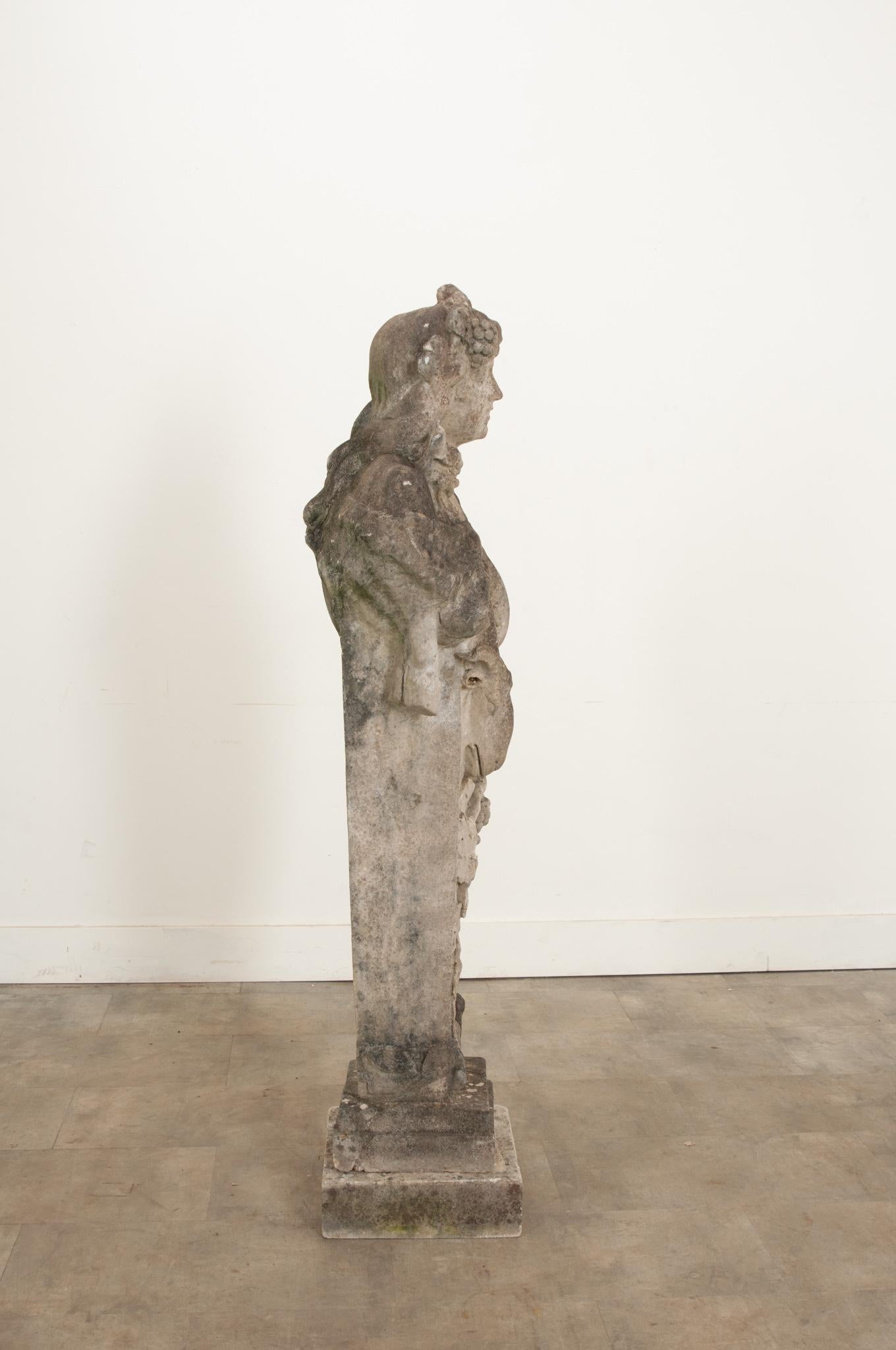 French 19th Century Stone Figurative Column For Sale 7