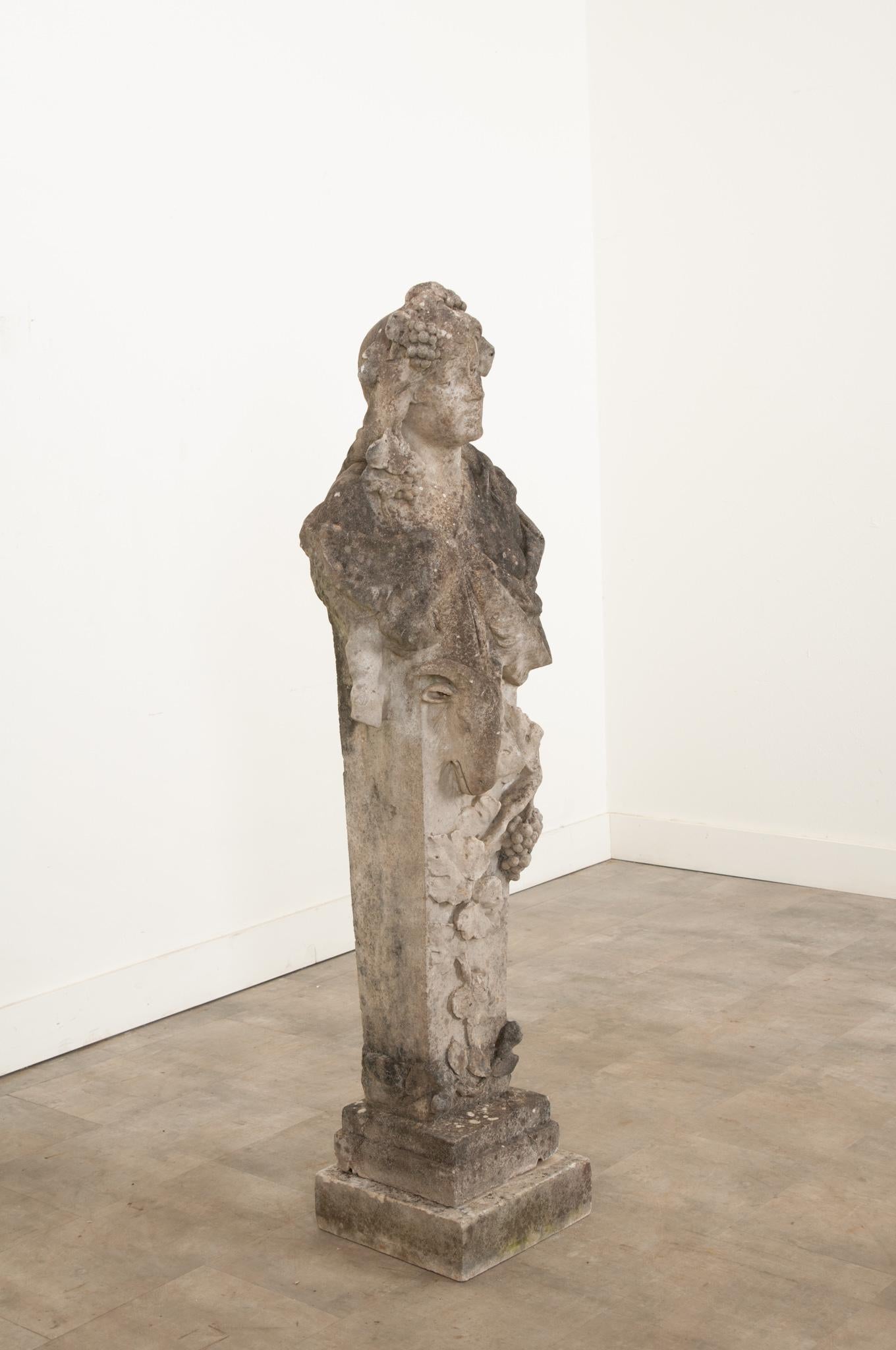 French 19th Century Stone Figurative Column For Sale 1