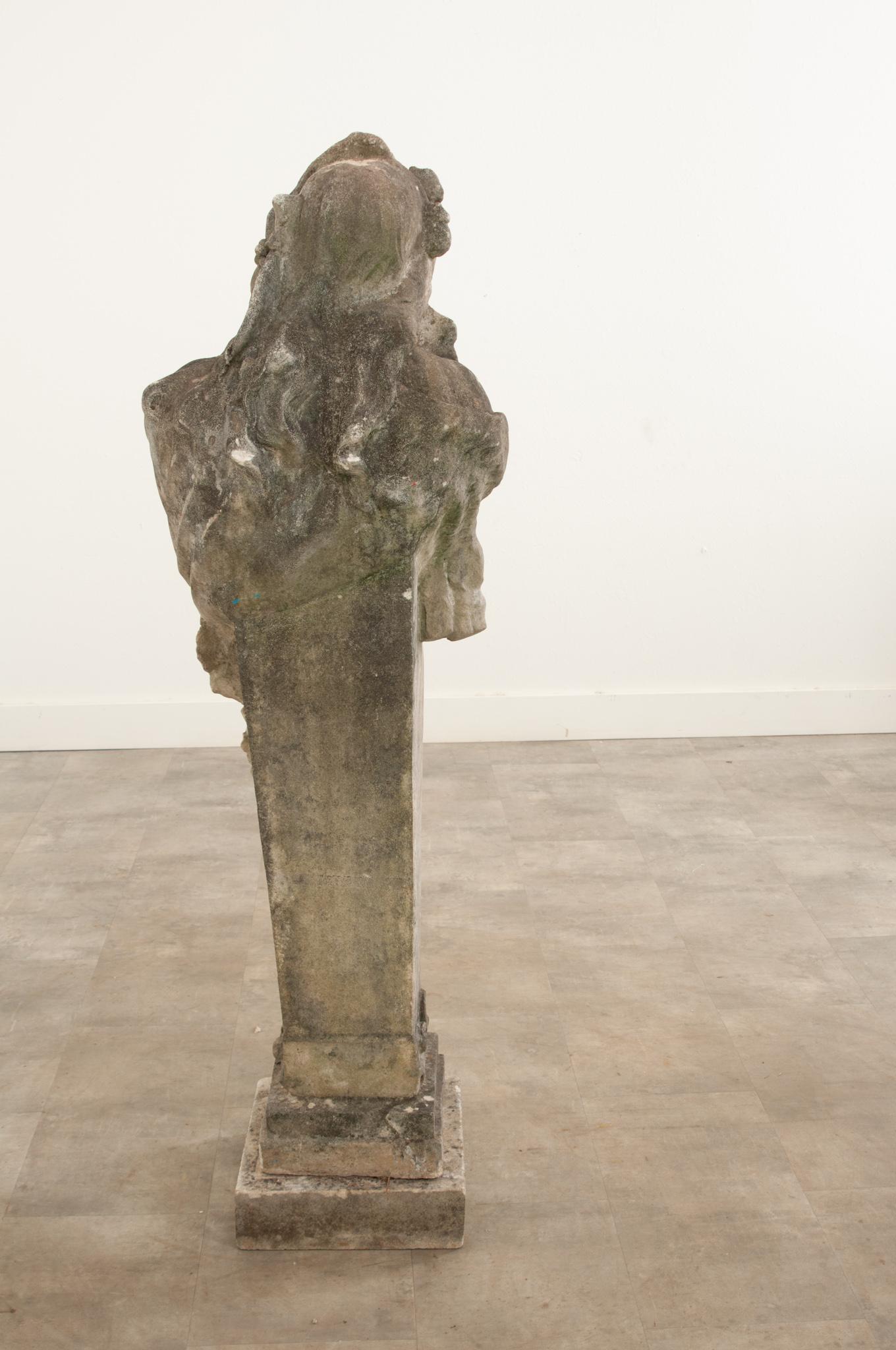 French 19th Century Stone Figurative Column For Sale 2