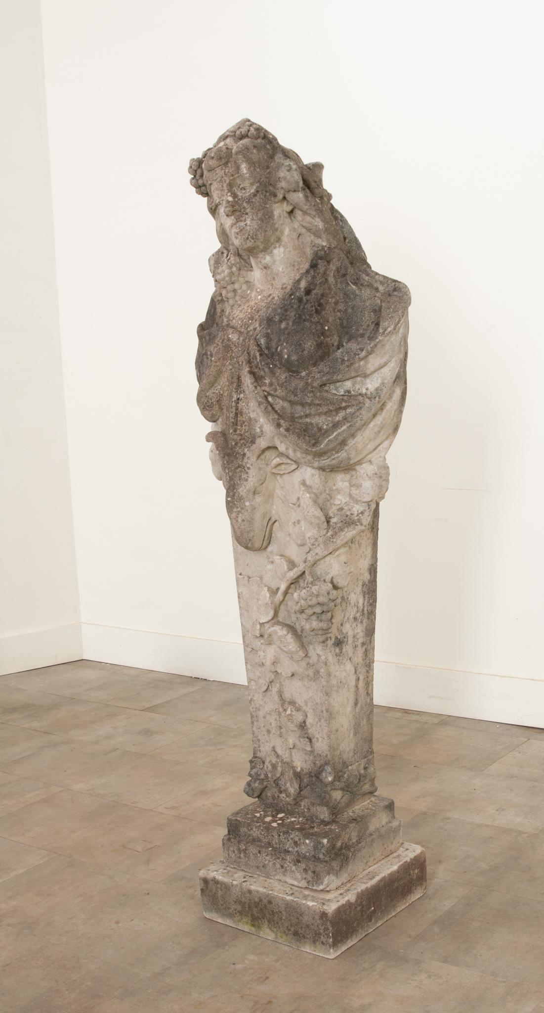 French 19th Century Stone Figurative Column For Sale 4