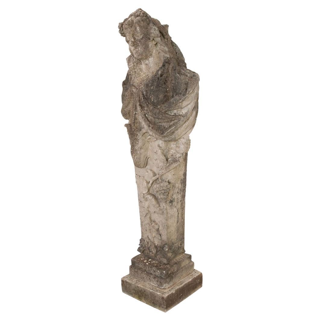 French 19th Century Stone Figurative Column For Sale